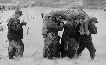 German prisoners collecting the fallen.