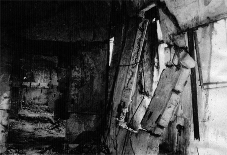 Interior walls of the Nagasaki Medical College Hospital.