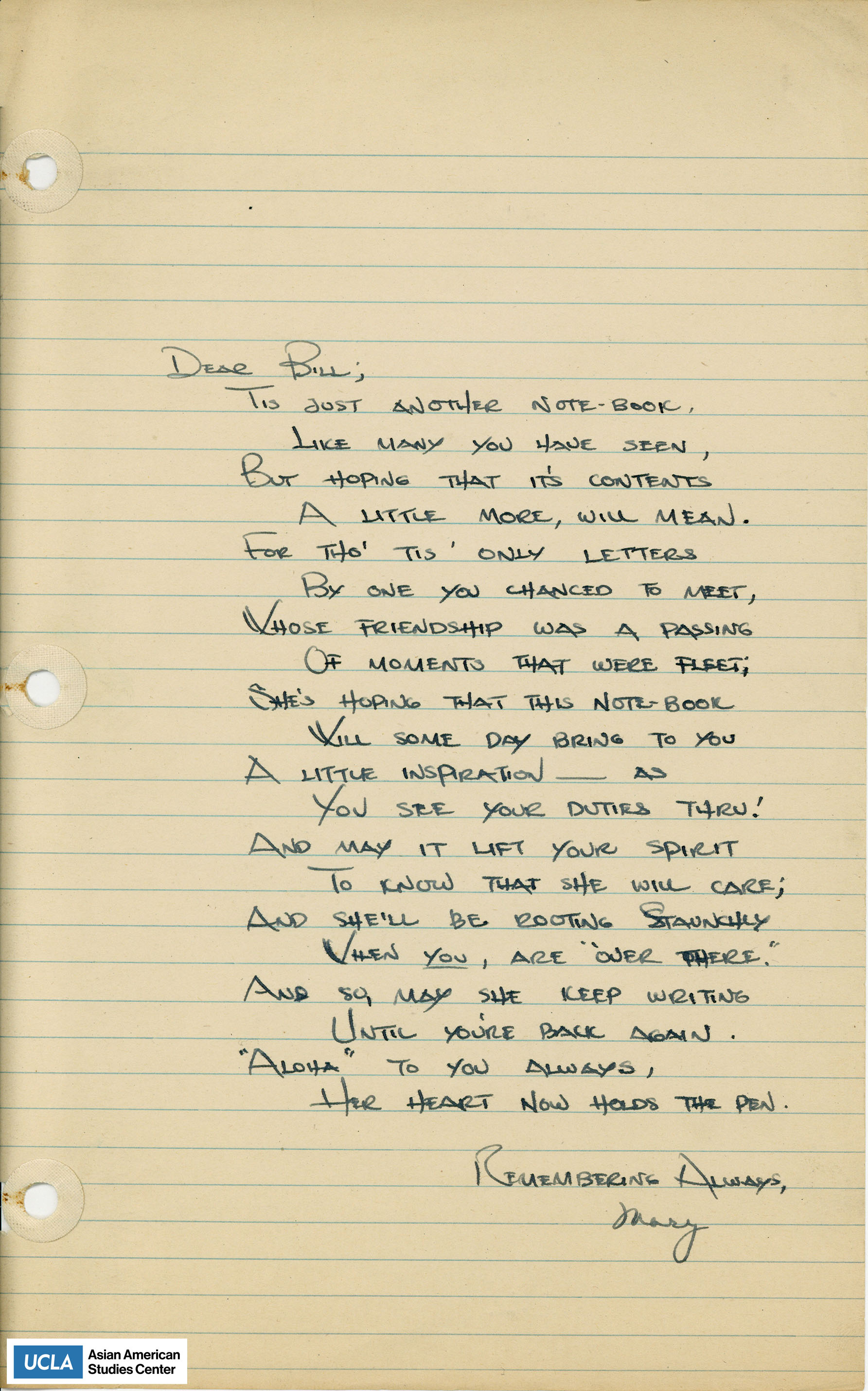 Yuri hopes that her letter bring some inspiration and motivation to continue on with Bill's duties.
