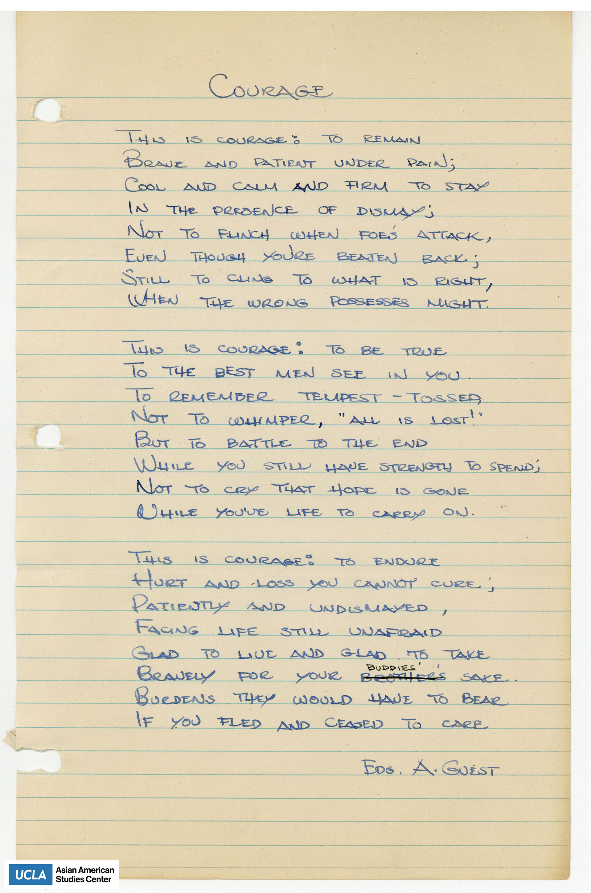 Poem by Edfar A. Guest.
