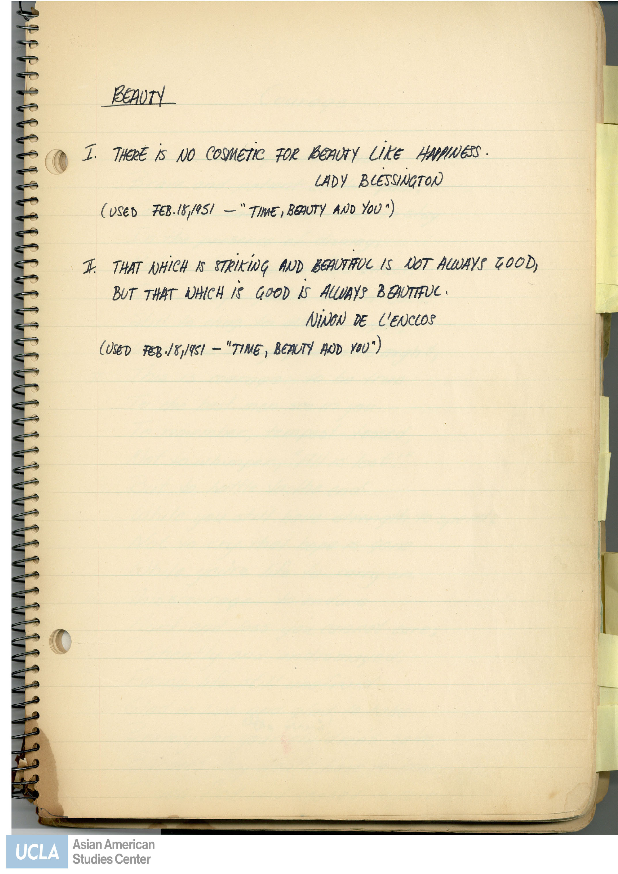 Yuri writes down various popular poems in her notebook.