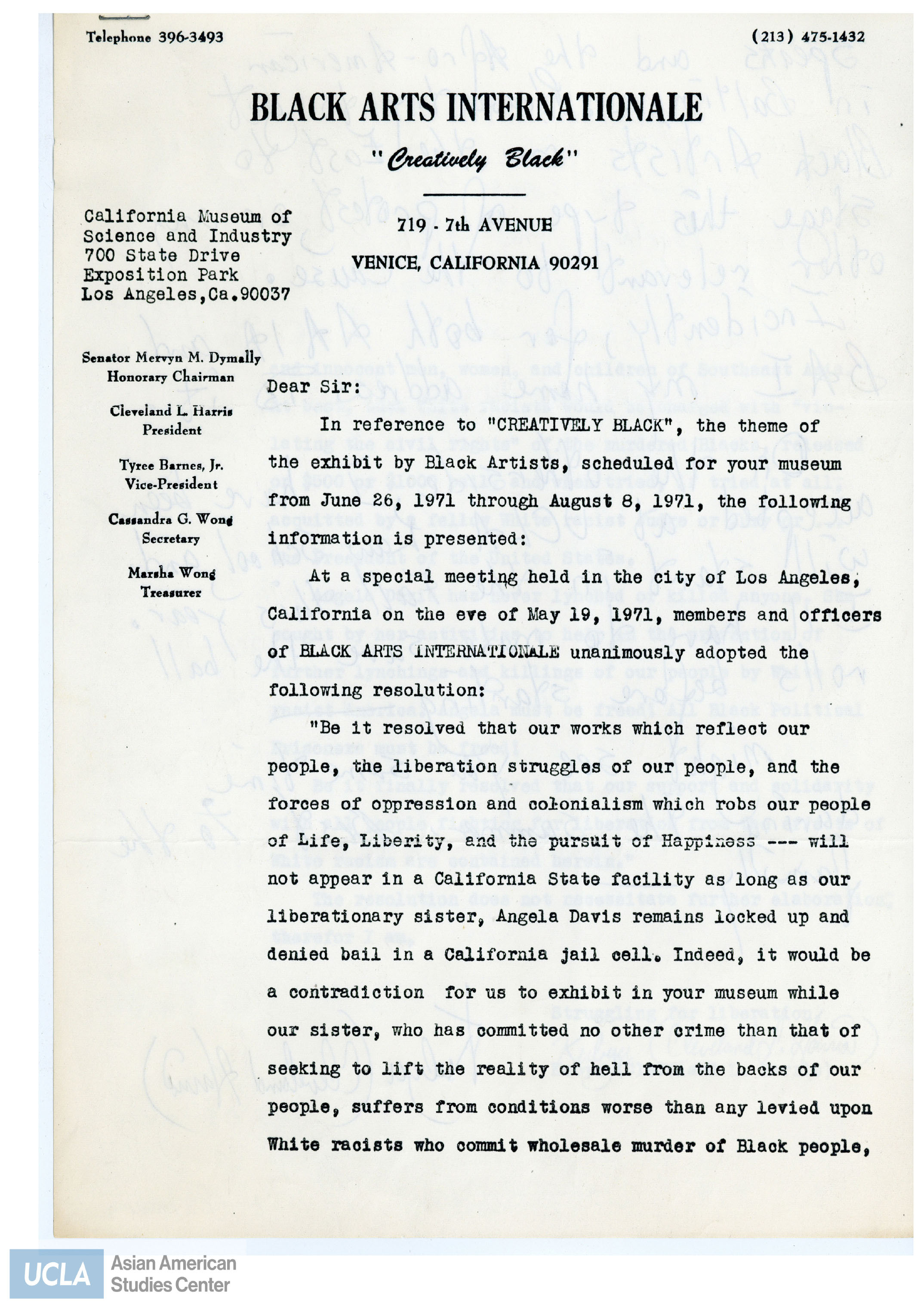 Letter regarding enclosing information on an exhibit titled, 