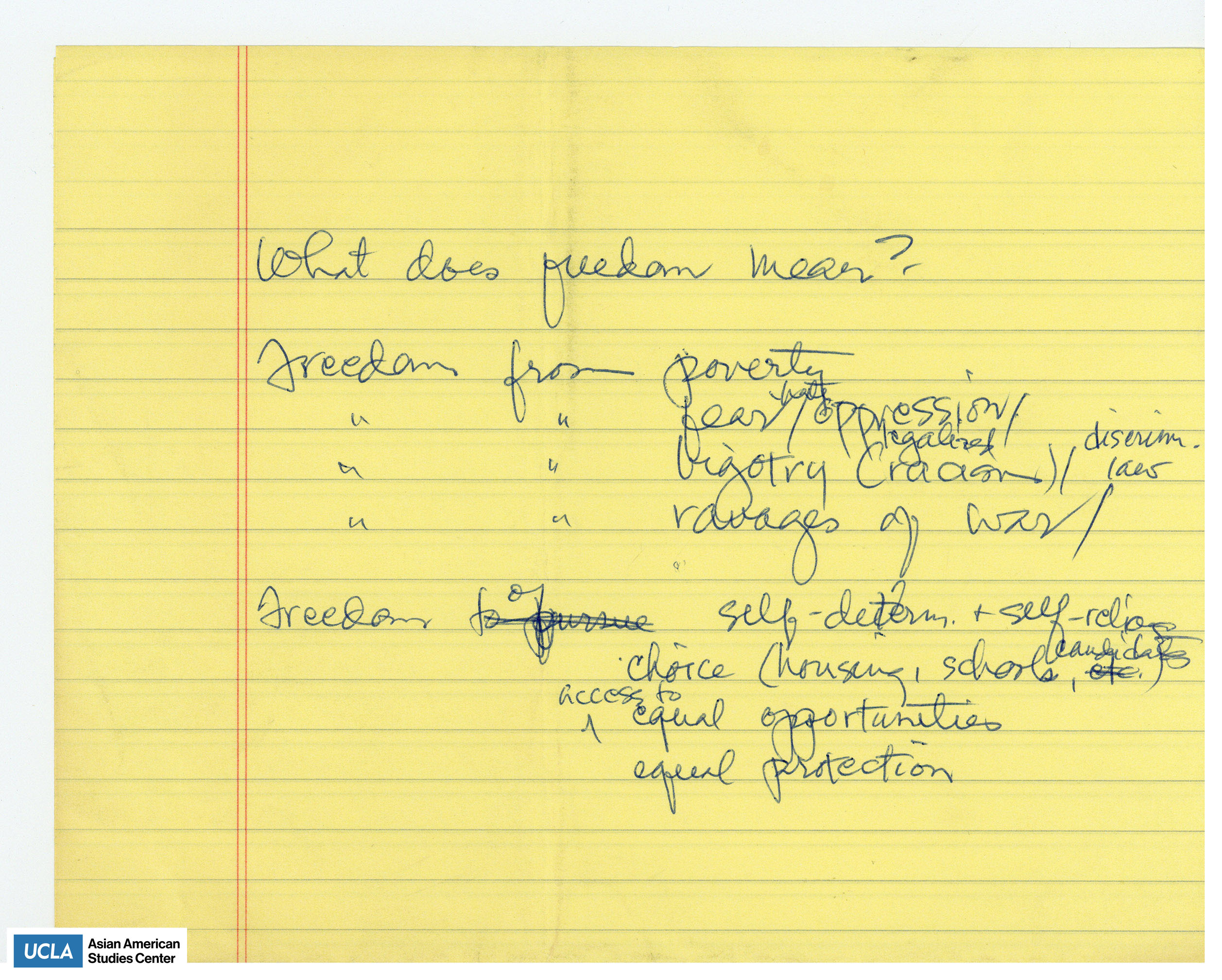 Notes regarding the meaning of freedom.