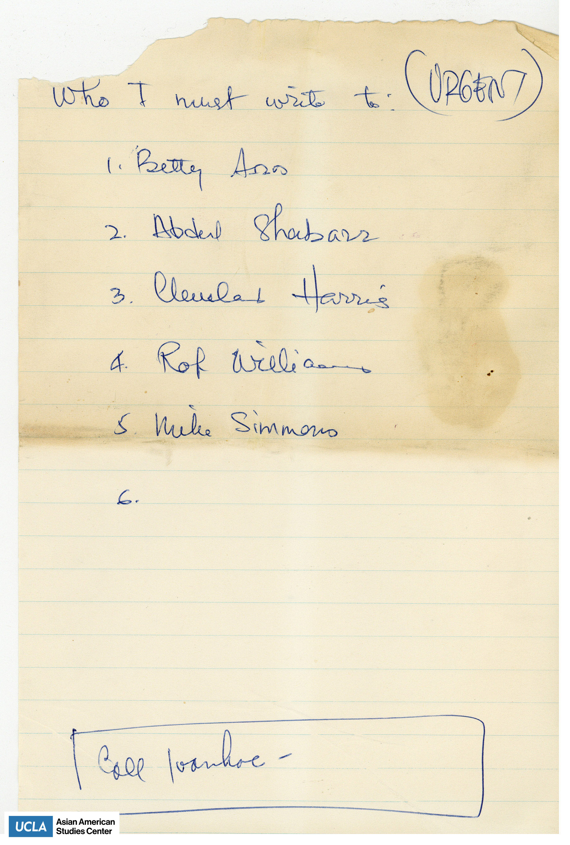 List of names with the title, 