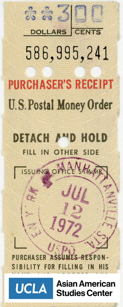 Purchaser's receipt in the amount of $3.00.
