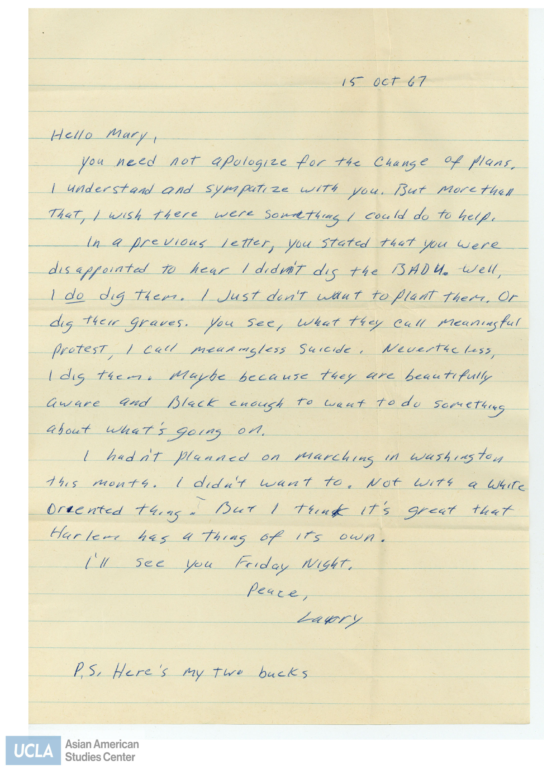 Letter in response to Yuri's previous letter.