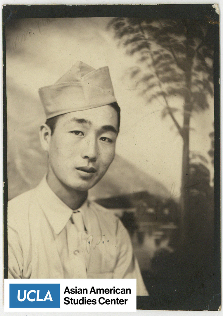 Portrait of Nisei serviceman in military uniform.