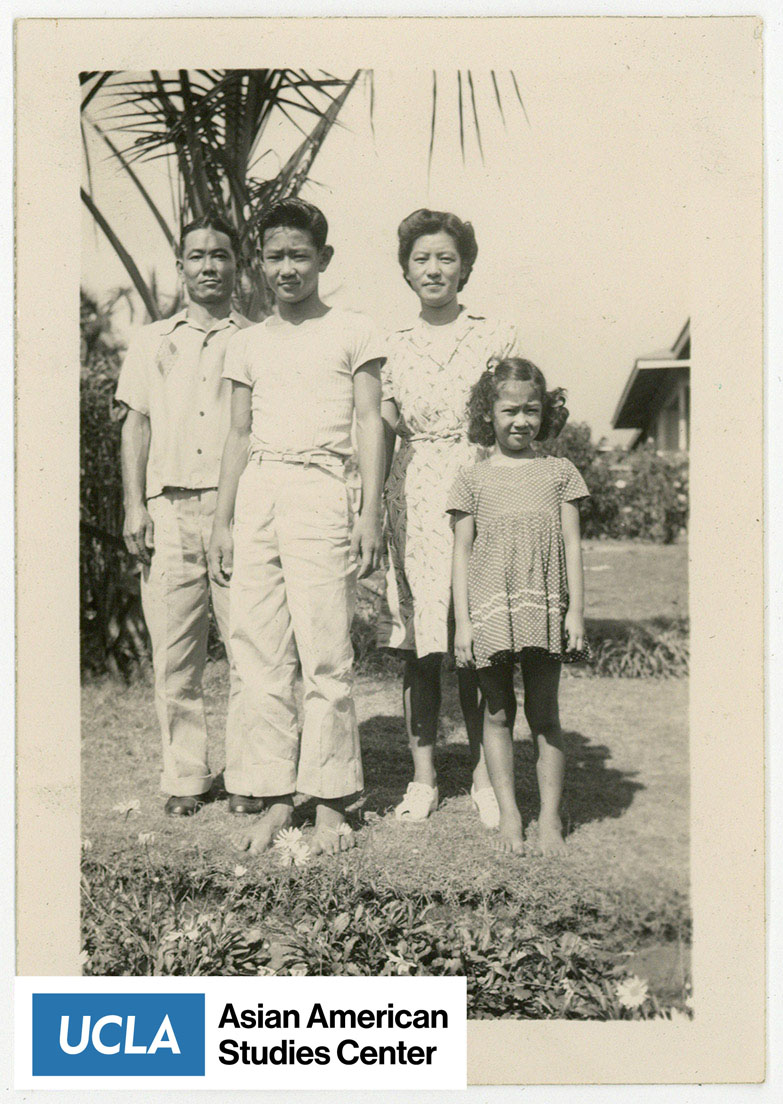 Portrait of Japanese family.