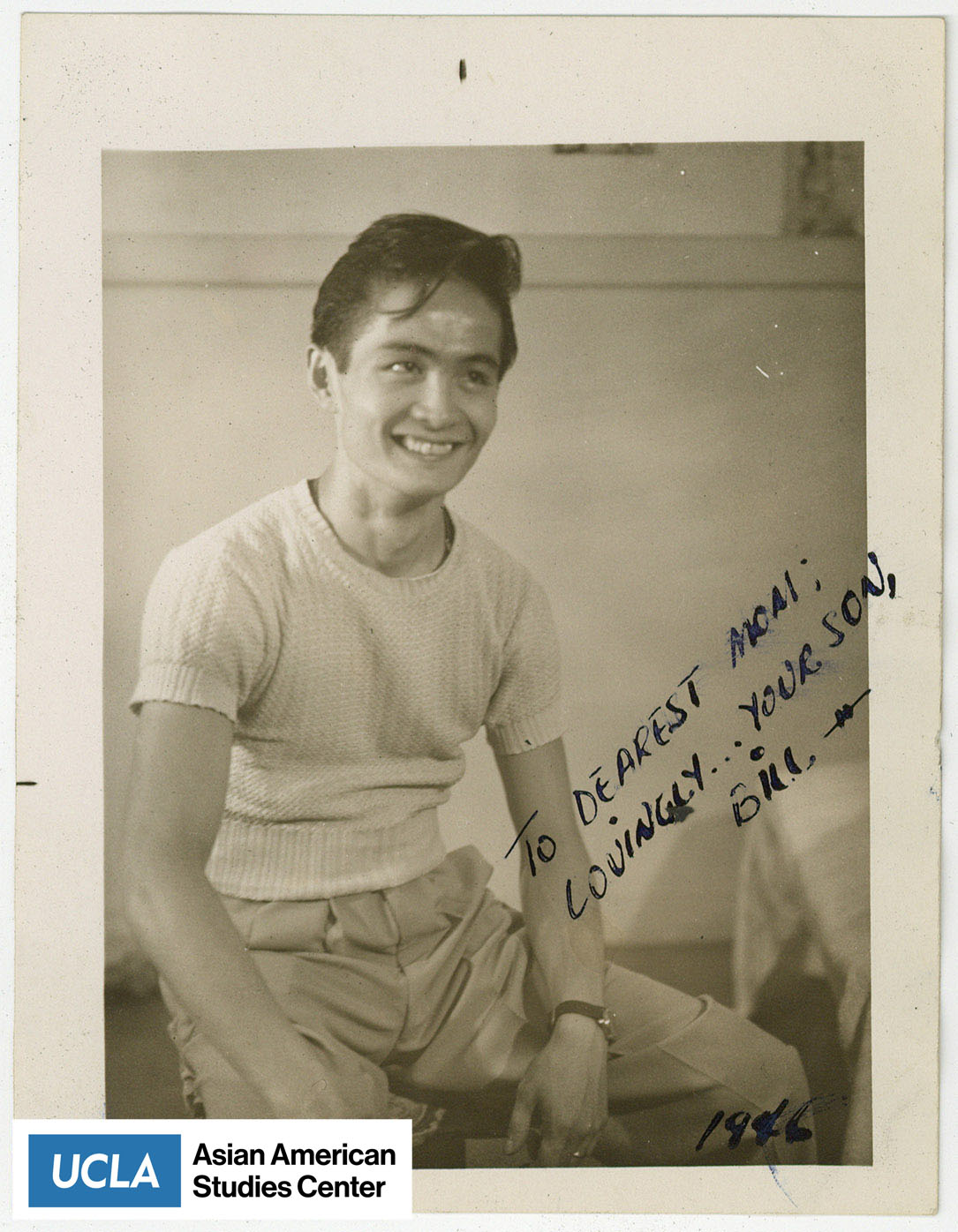 Photograph of Bill Kochiyama. Includes text: 