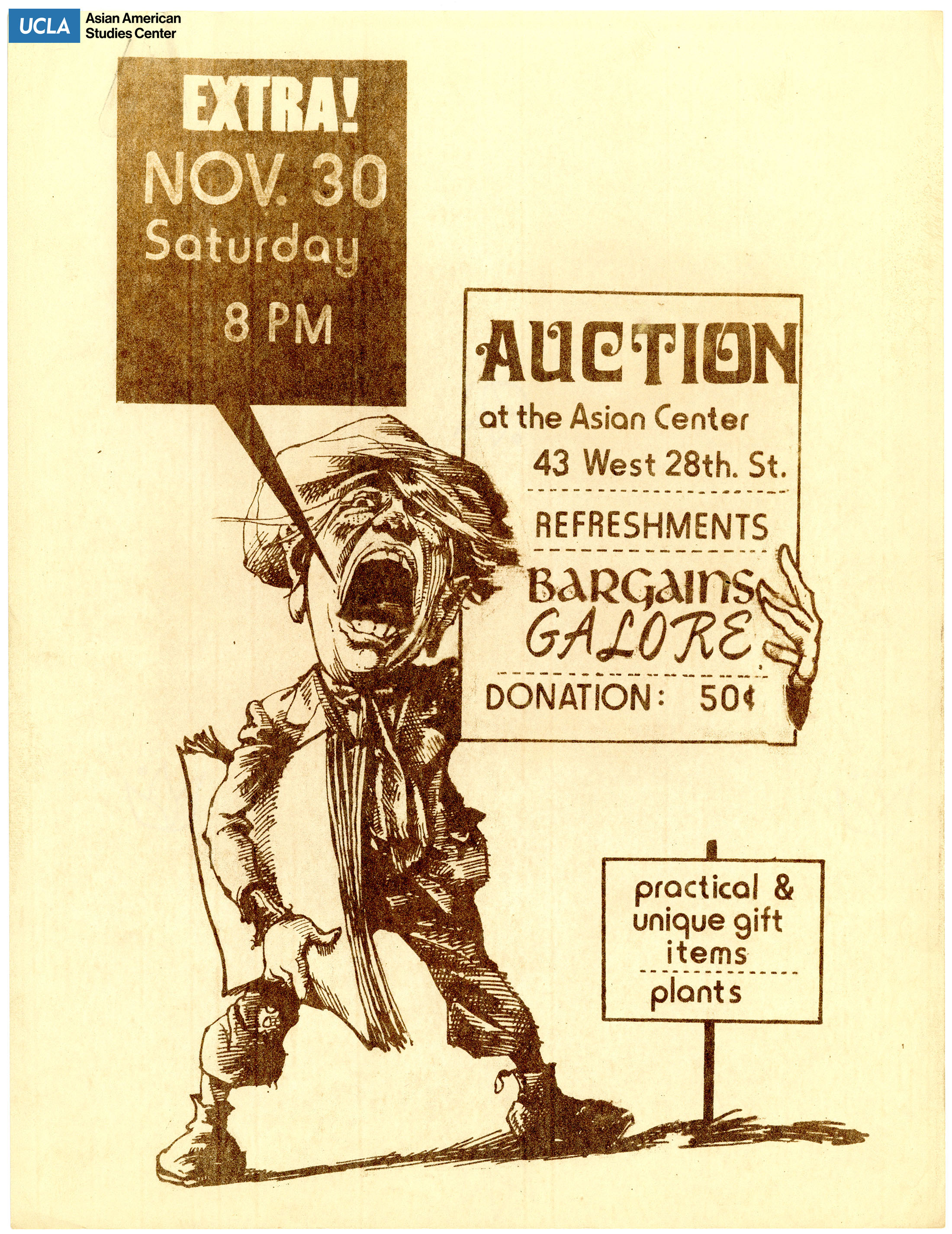Flyer regarding an auction at the New York Asian American Center.