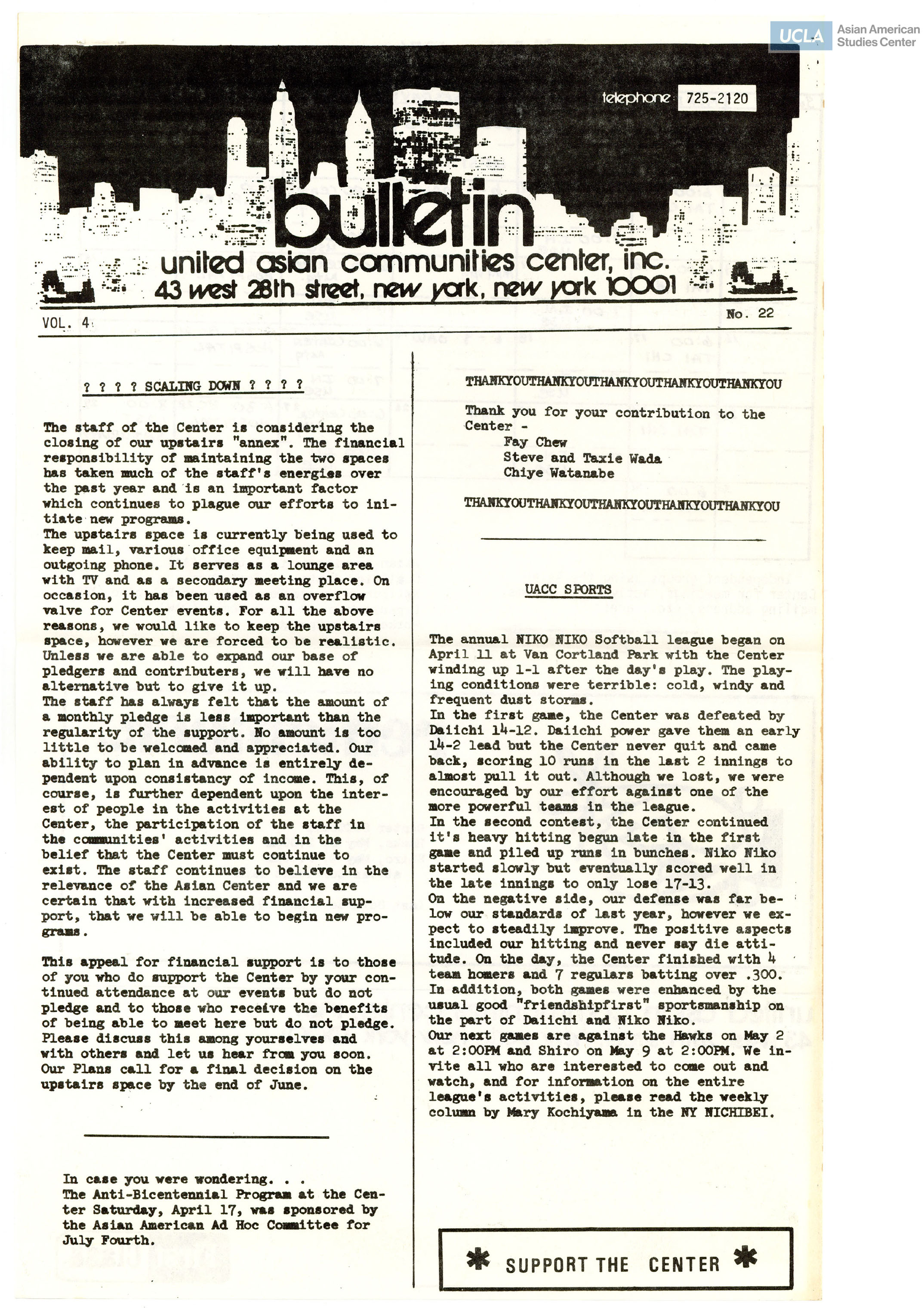 Bulletin by the United Asian Communities, Inc.