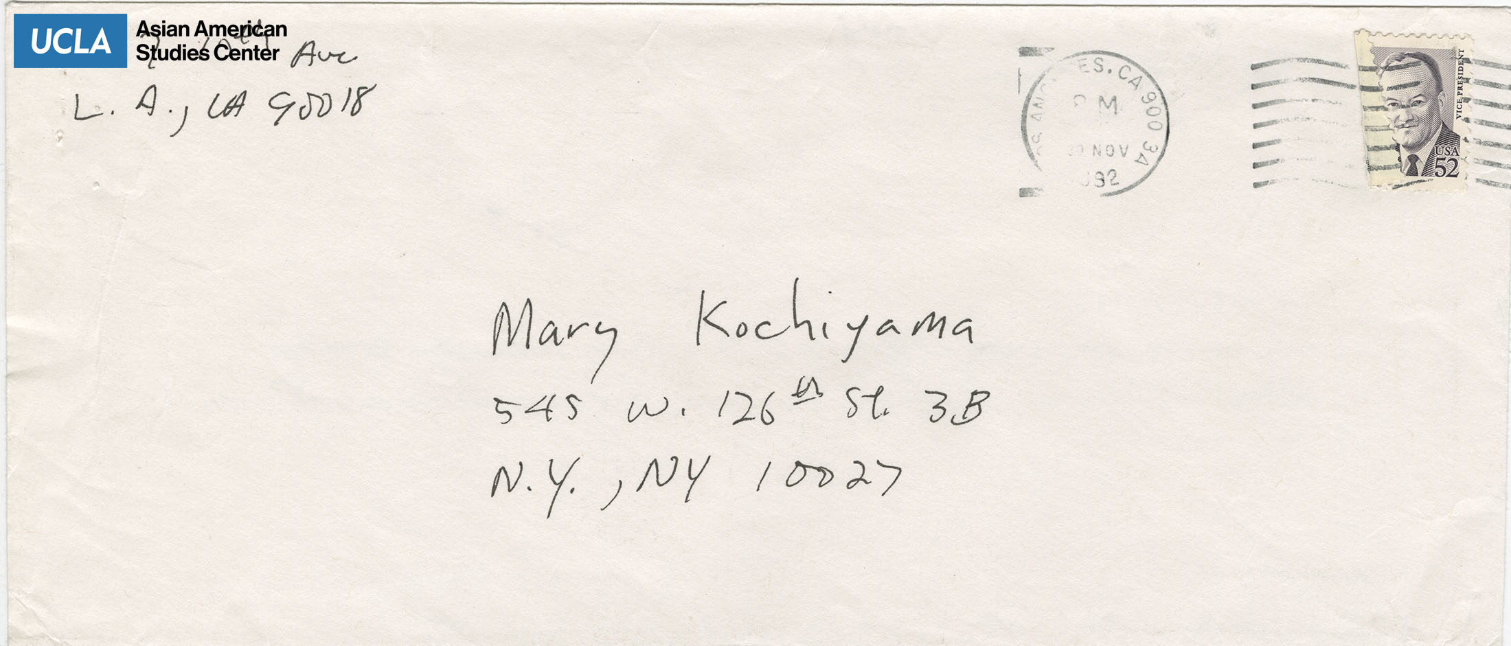 Envelope Addressed to Yuri Kochiyama.