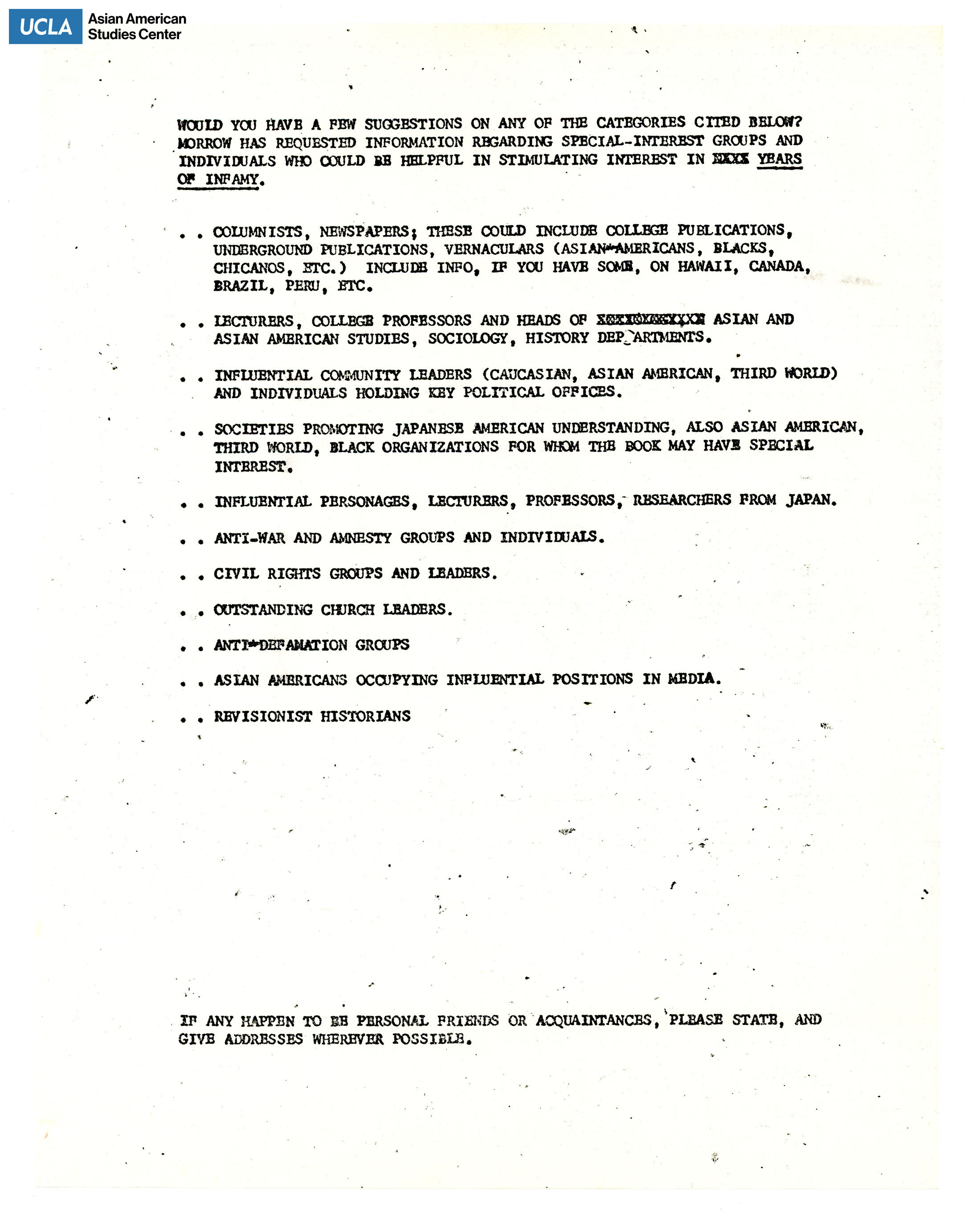 Flyer regarding special interest groups for 