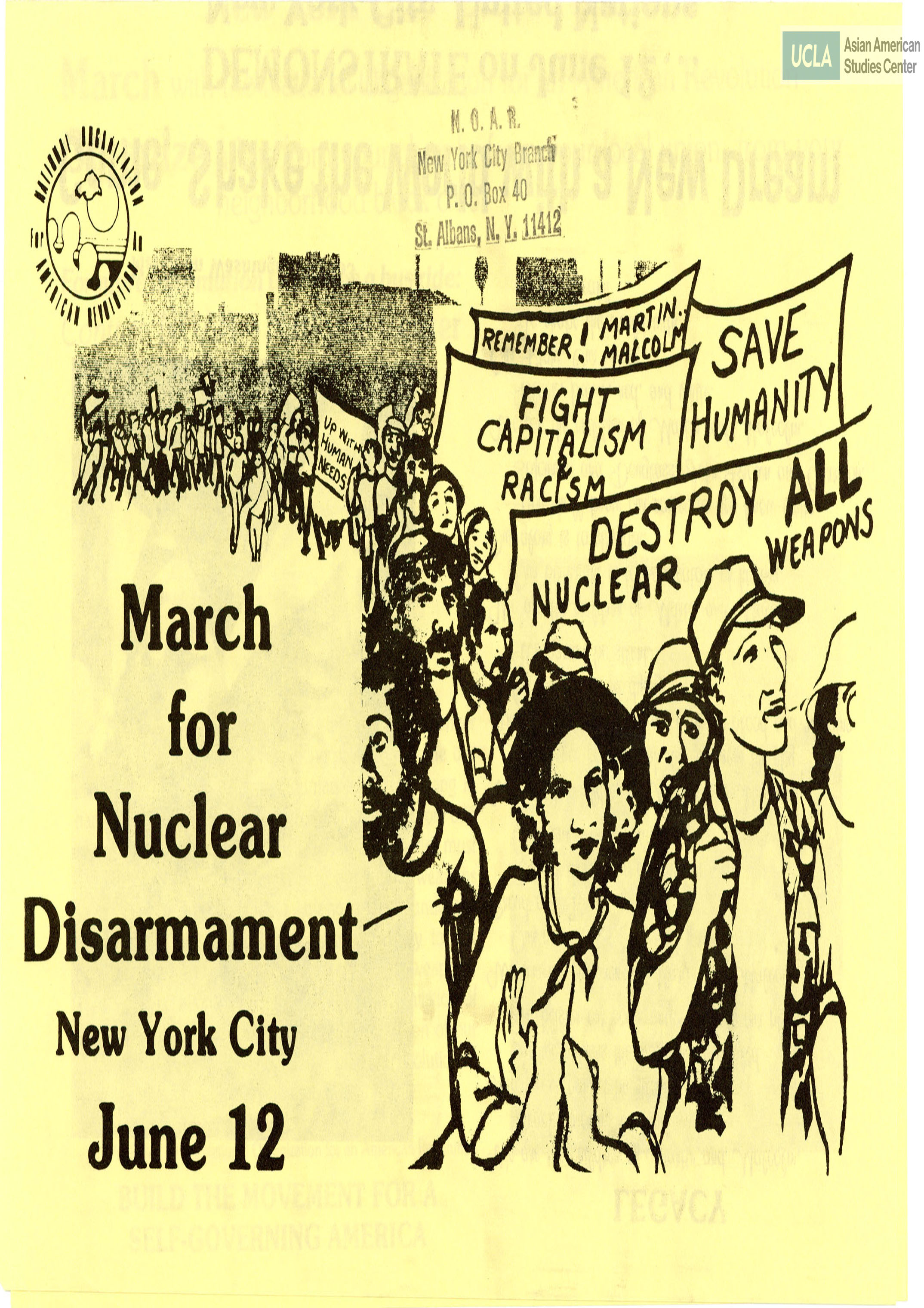 Flyer regarding June 12th rally and march. Includes flyer in Spanish and poem.