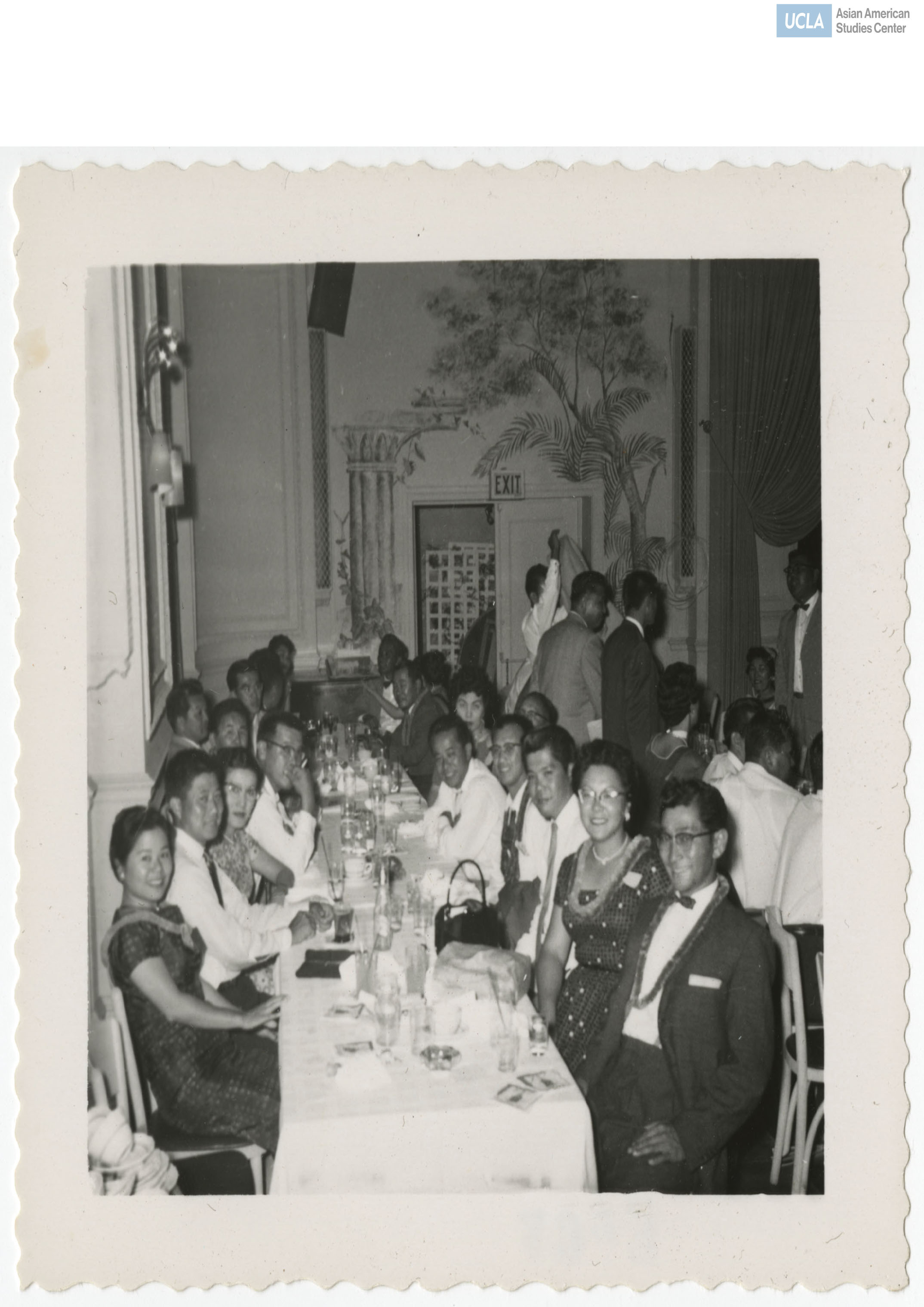 Company K reunion of the 442nd Regimental Combat Team posing for a photograph. Rudy Tokiwa and Lilly Tokiwa are seated on the lower right.