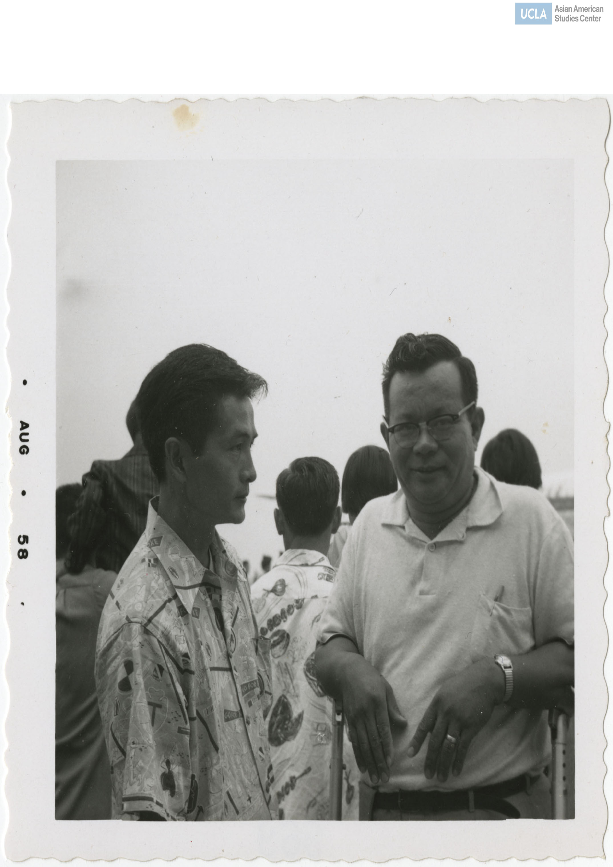 Bill Kochiyama standing next to a fellow 442nd Regimental Combat Team veteran during a Nisei Veterans of Foreign Wars reunion.