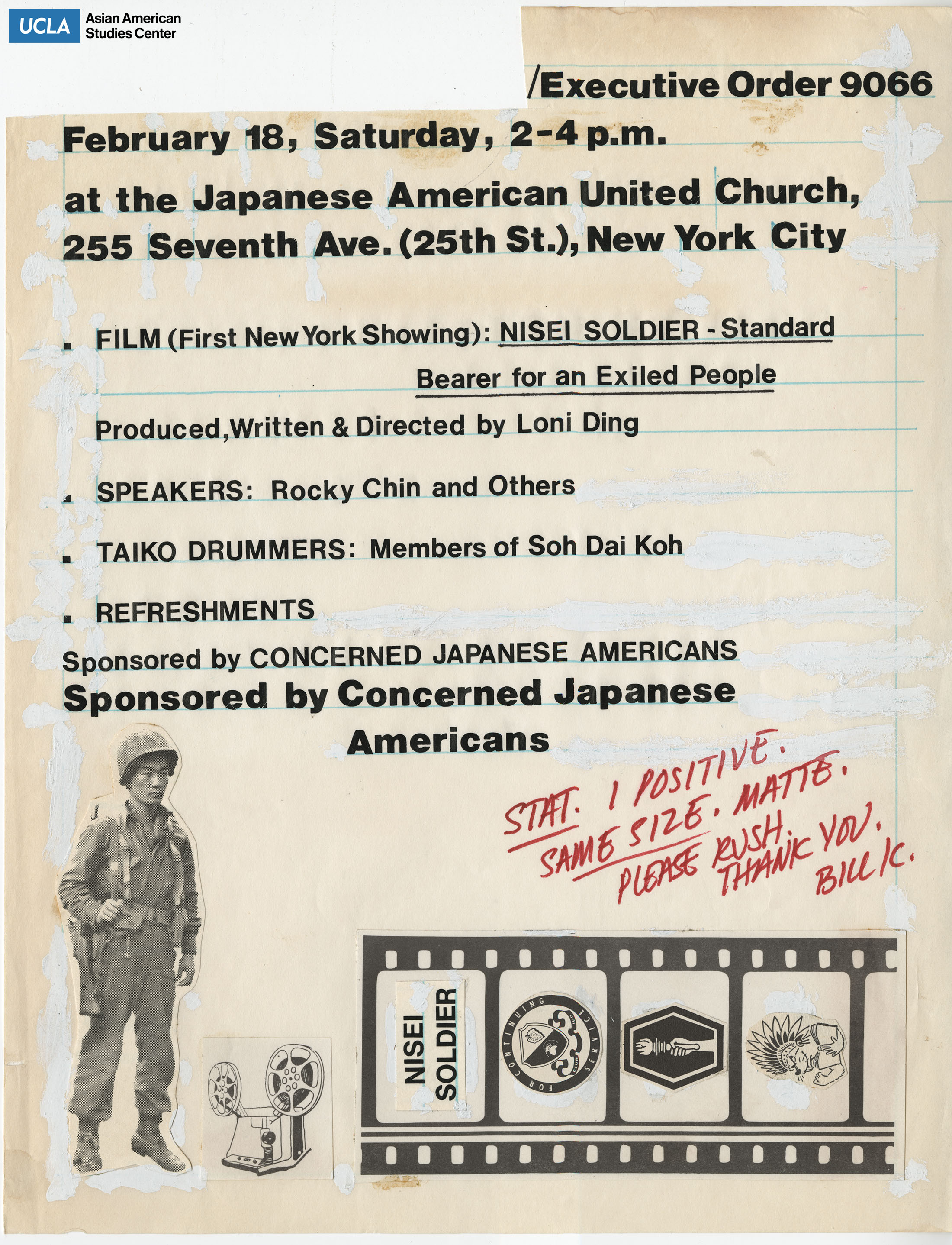 Flyer regarding a film screening of 