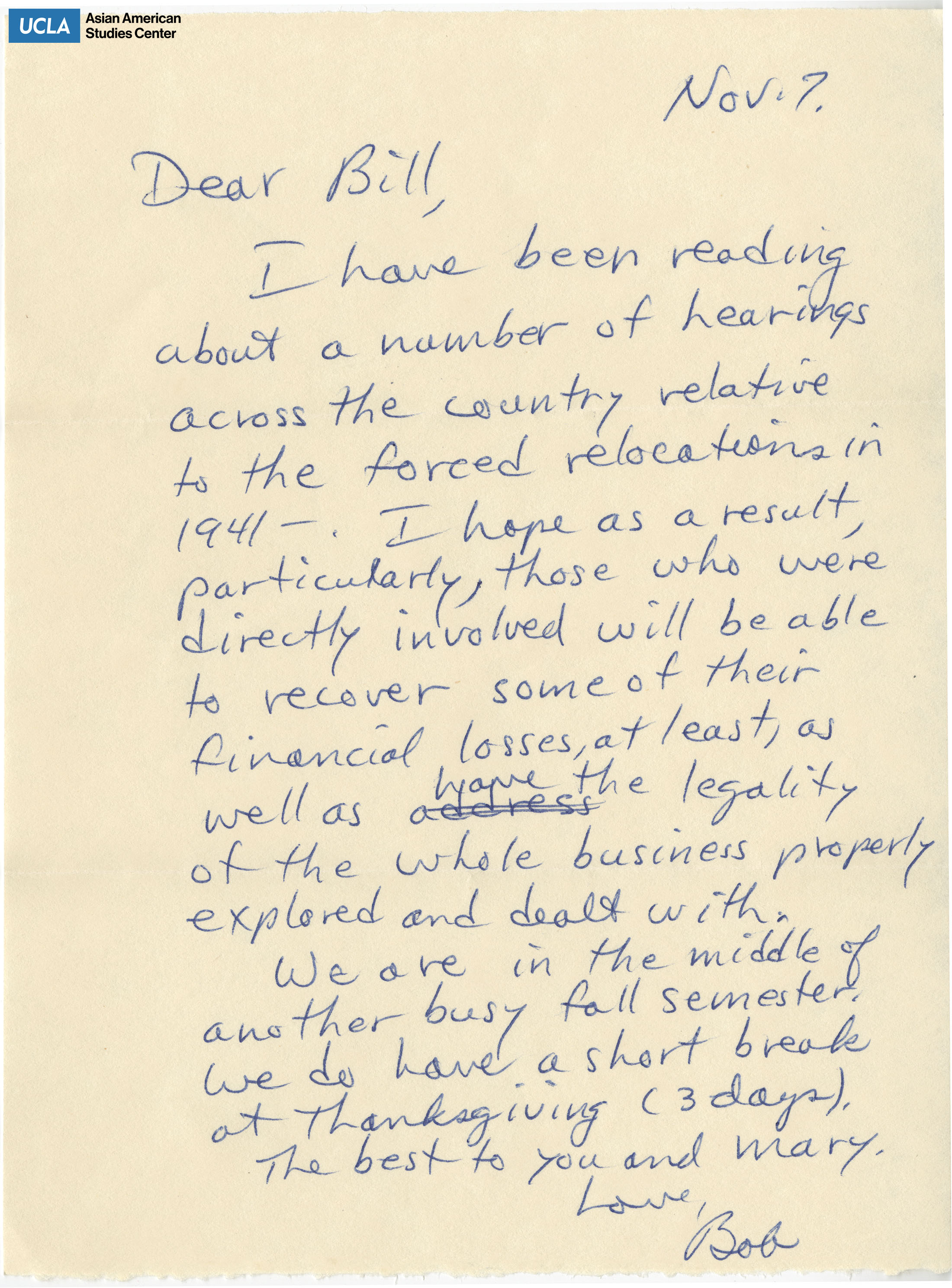 Letter regarding support for the New York hearings.