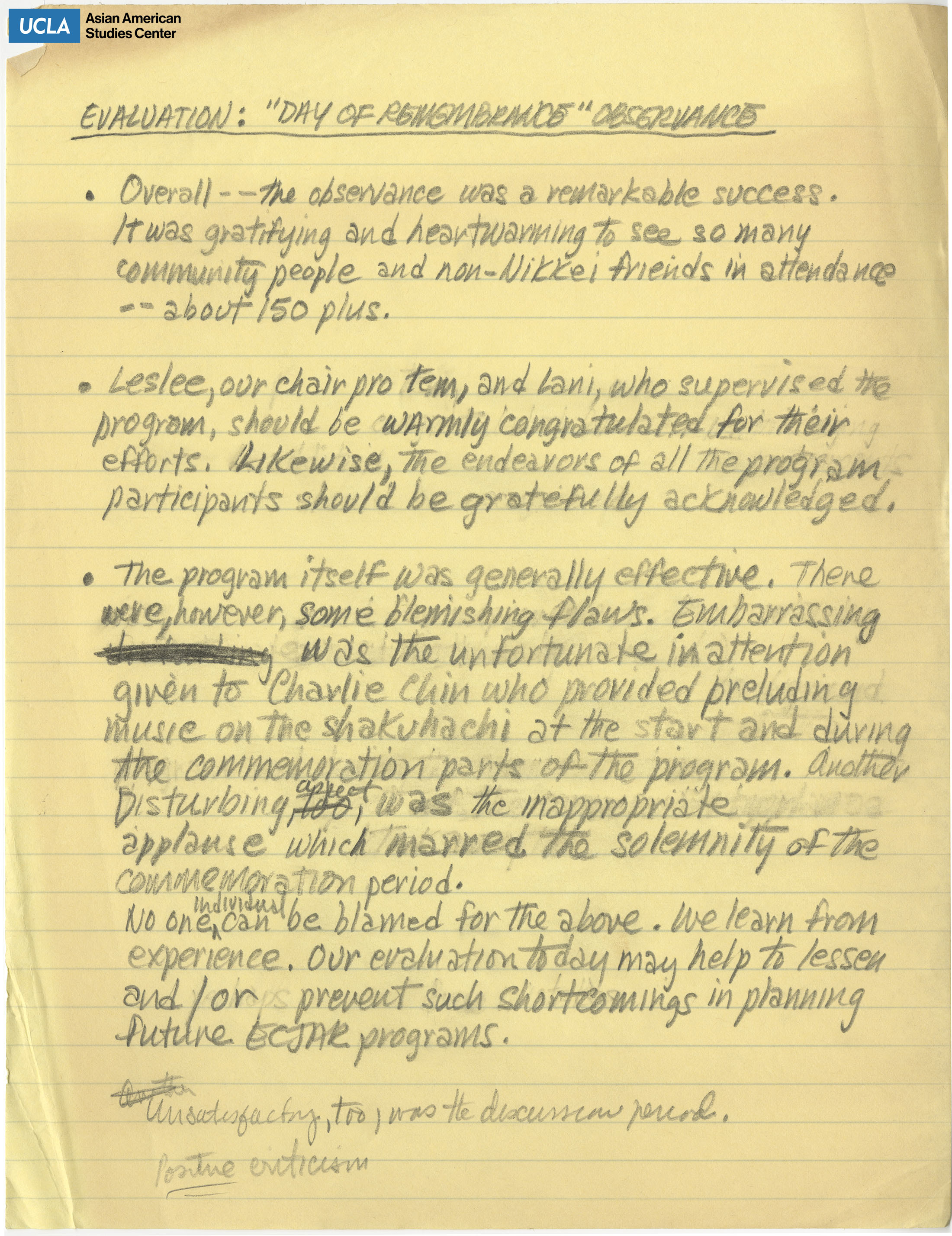 Notes regading the observance of 