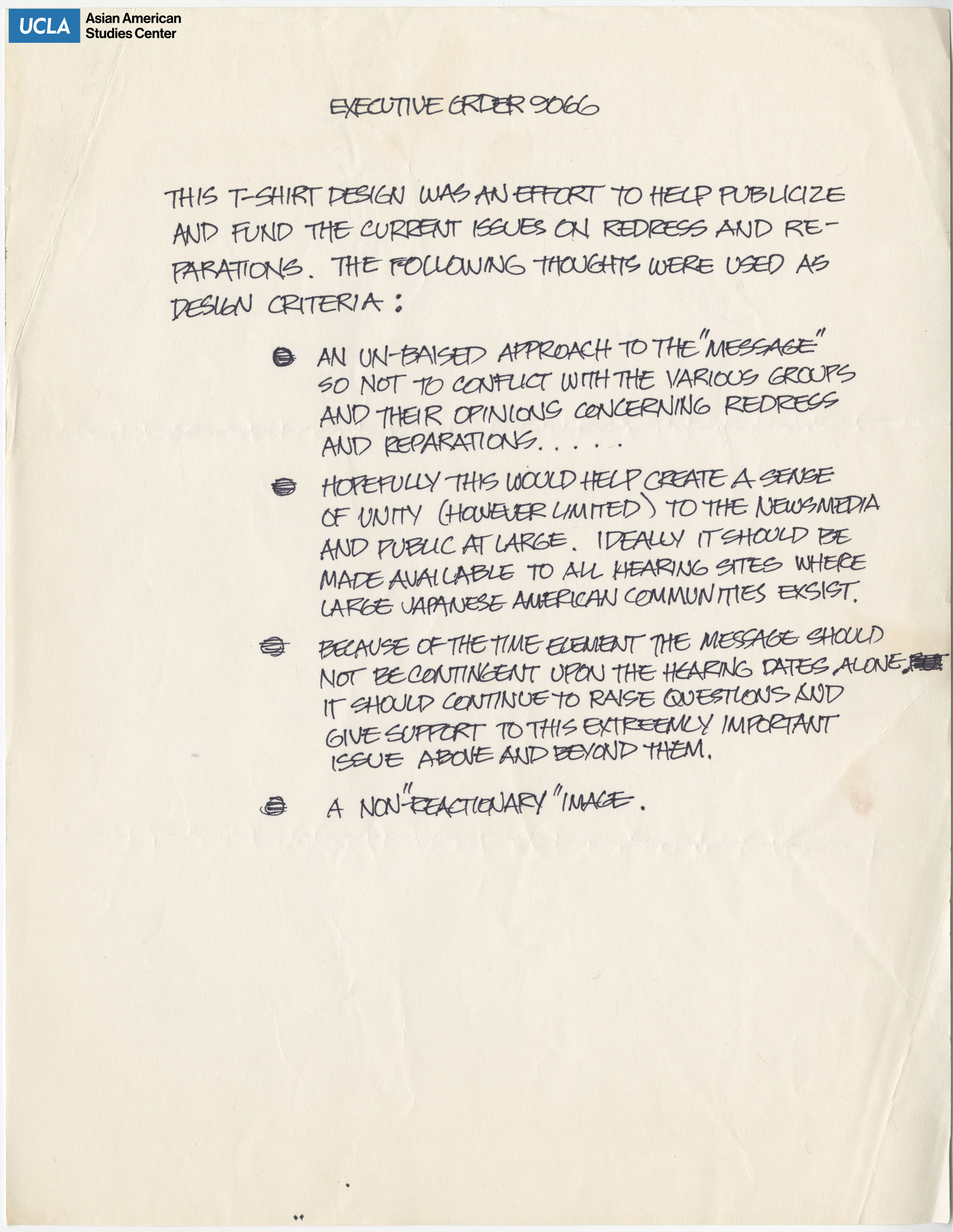 Flyer regarding brainstorming for a t-shirt design on redress and reparations.