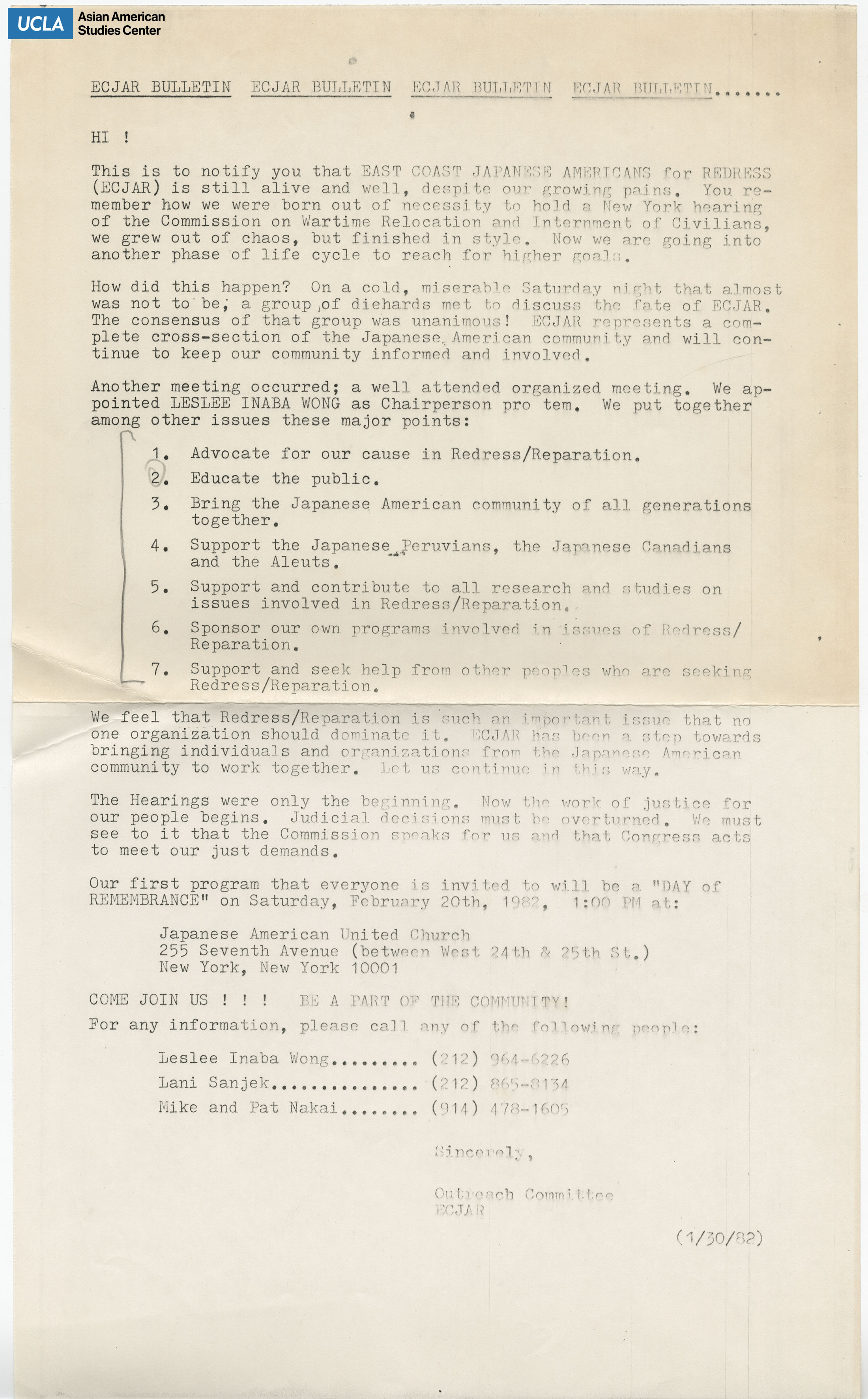 Bulletin regarding the committee meeting.