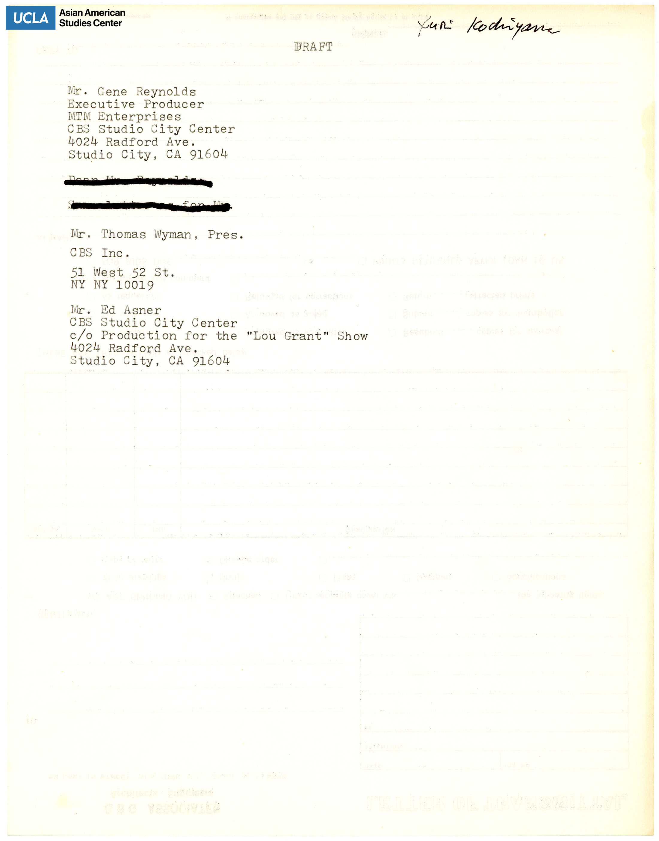 List of addresses.