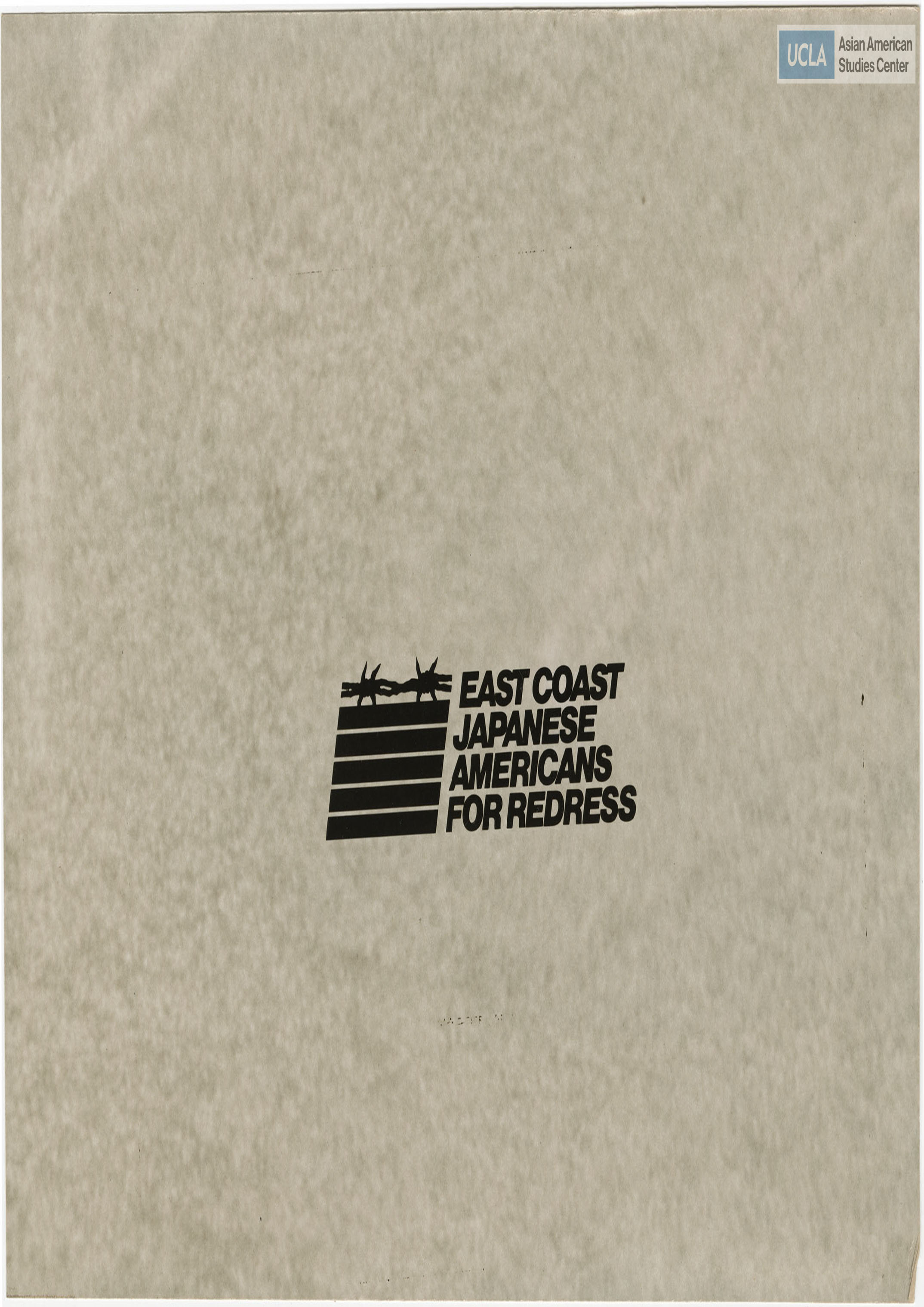 Master copy the East Coast Japanese Americans for Redress.