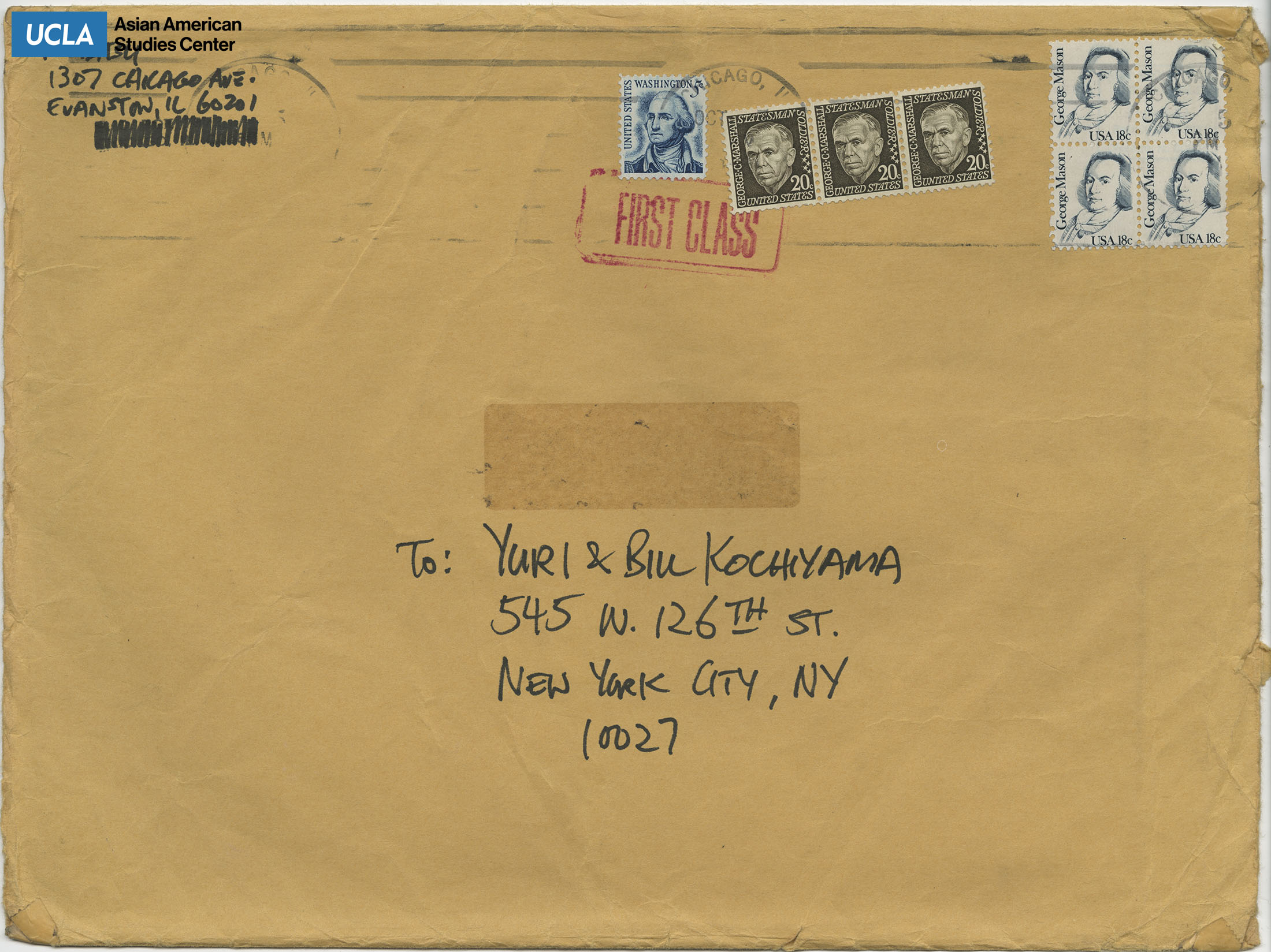 Envelope Addressed to Yuri and Bill Kochiyama.