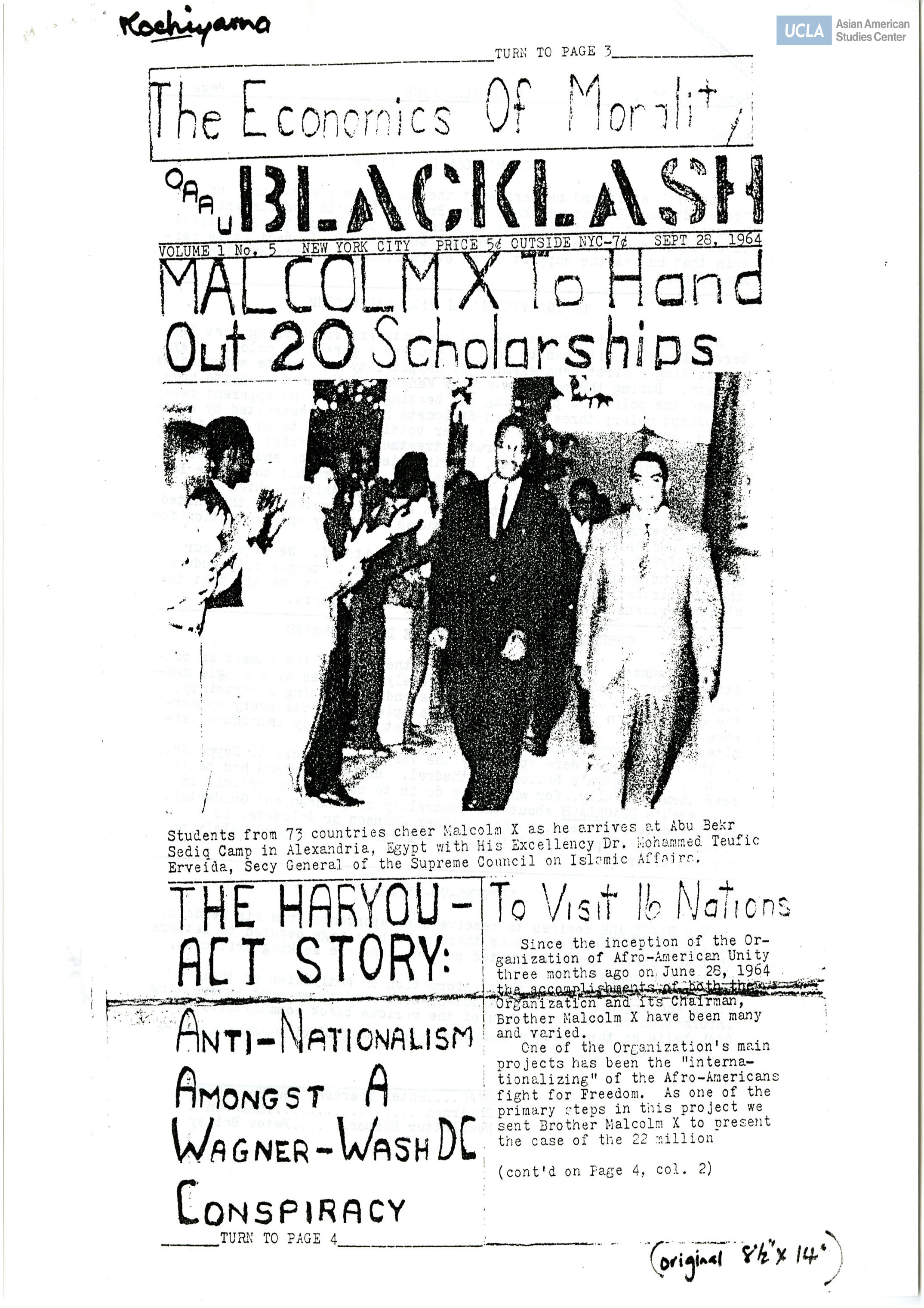 OAAU Blacklash newsletter includes titles: 