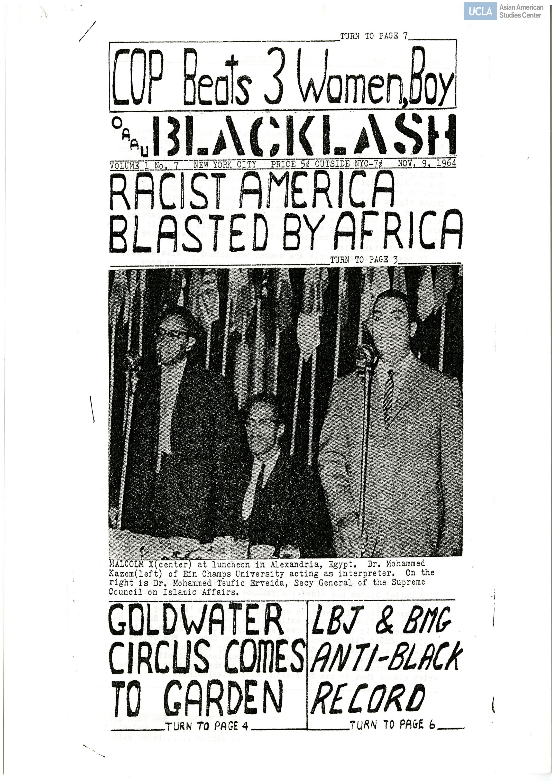 OAAU Blacklash newsletter includes titles: 
