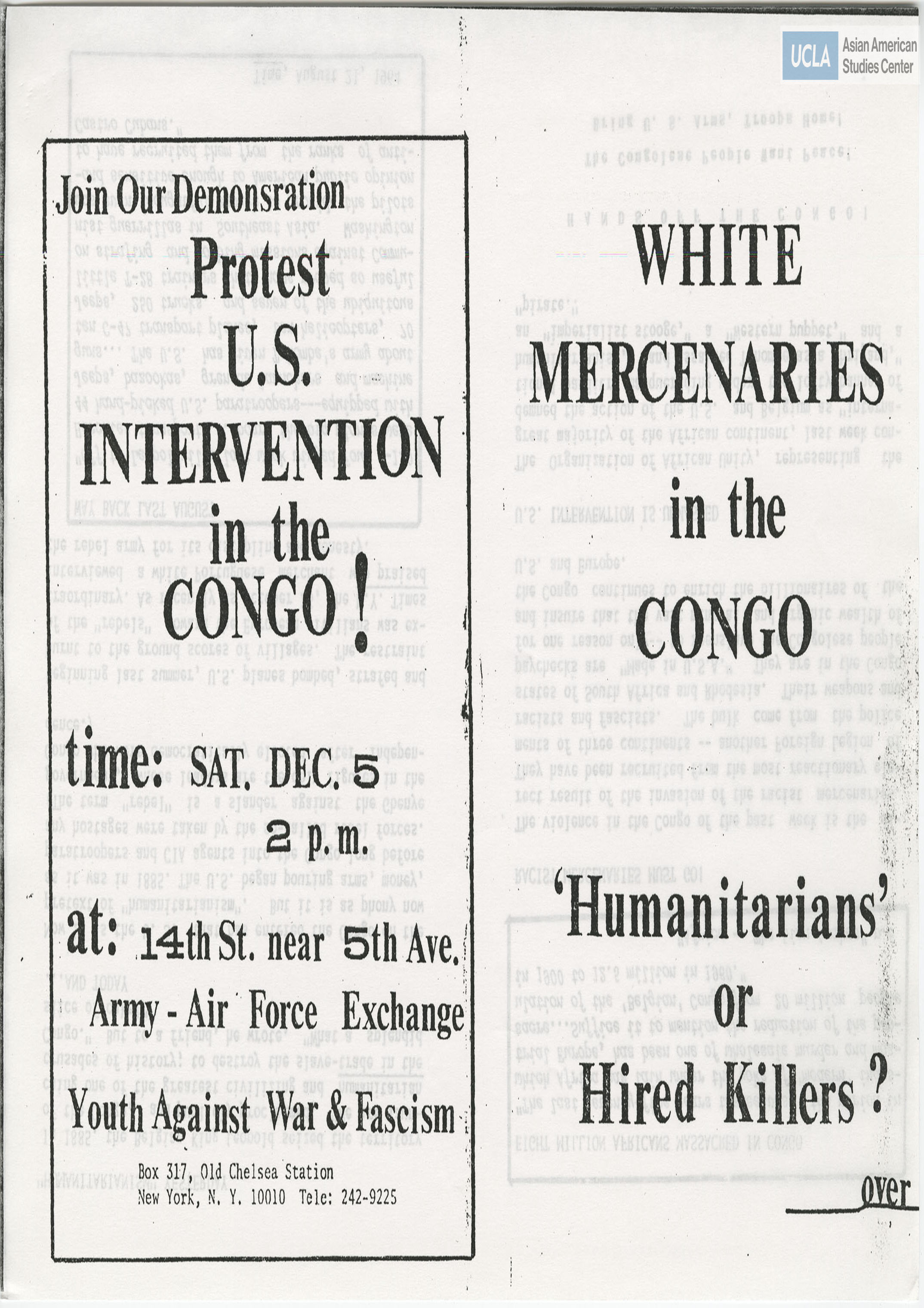 Demonstration against United States intervention in the Congo.