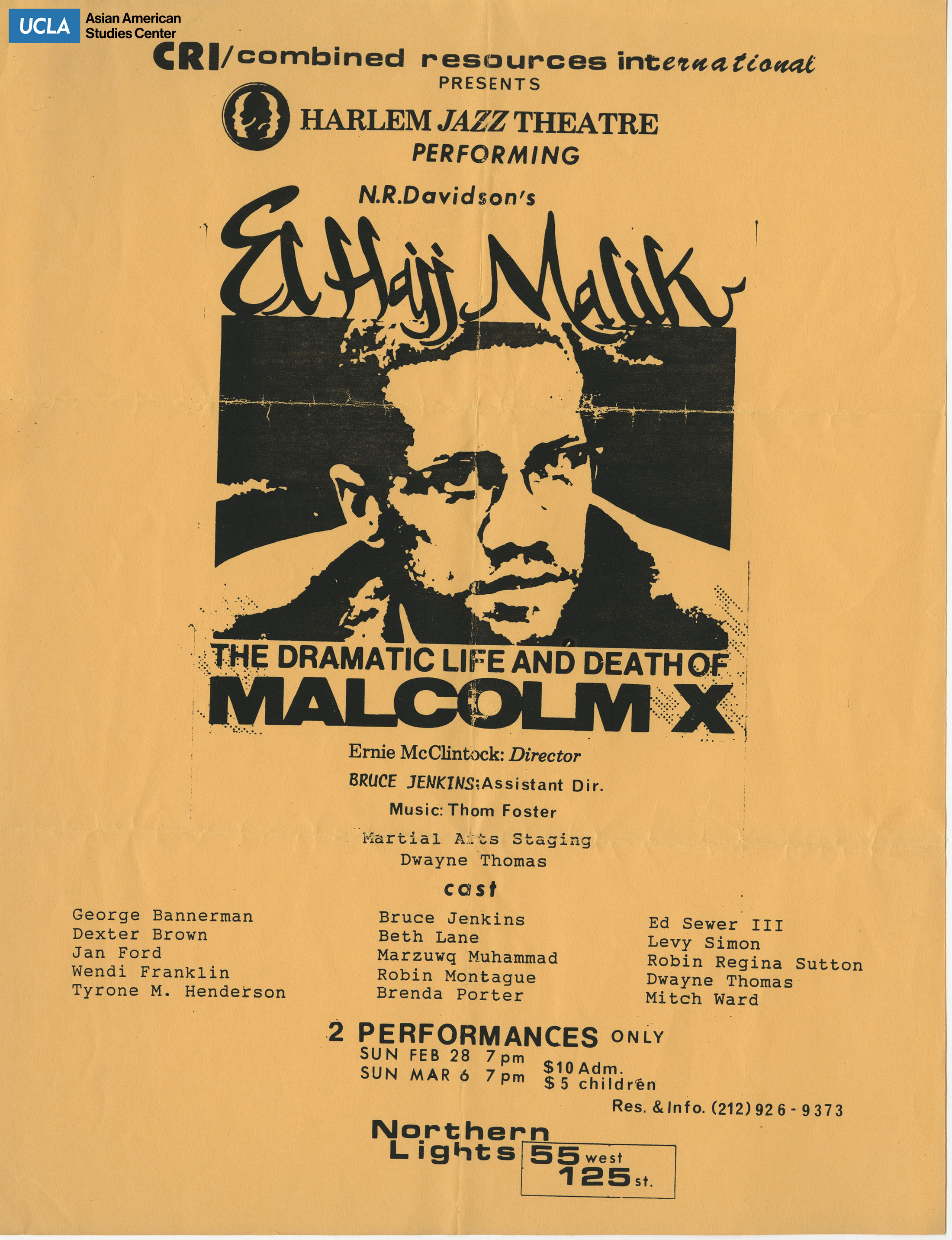 Harlem Jazz Theater performance on the life and death of Malcolm X.