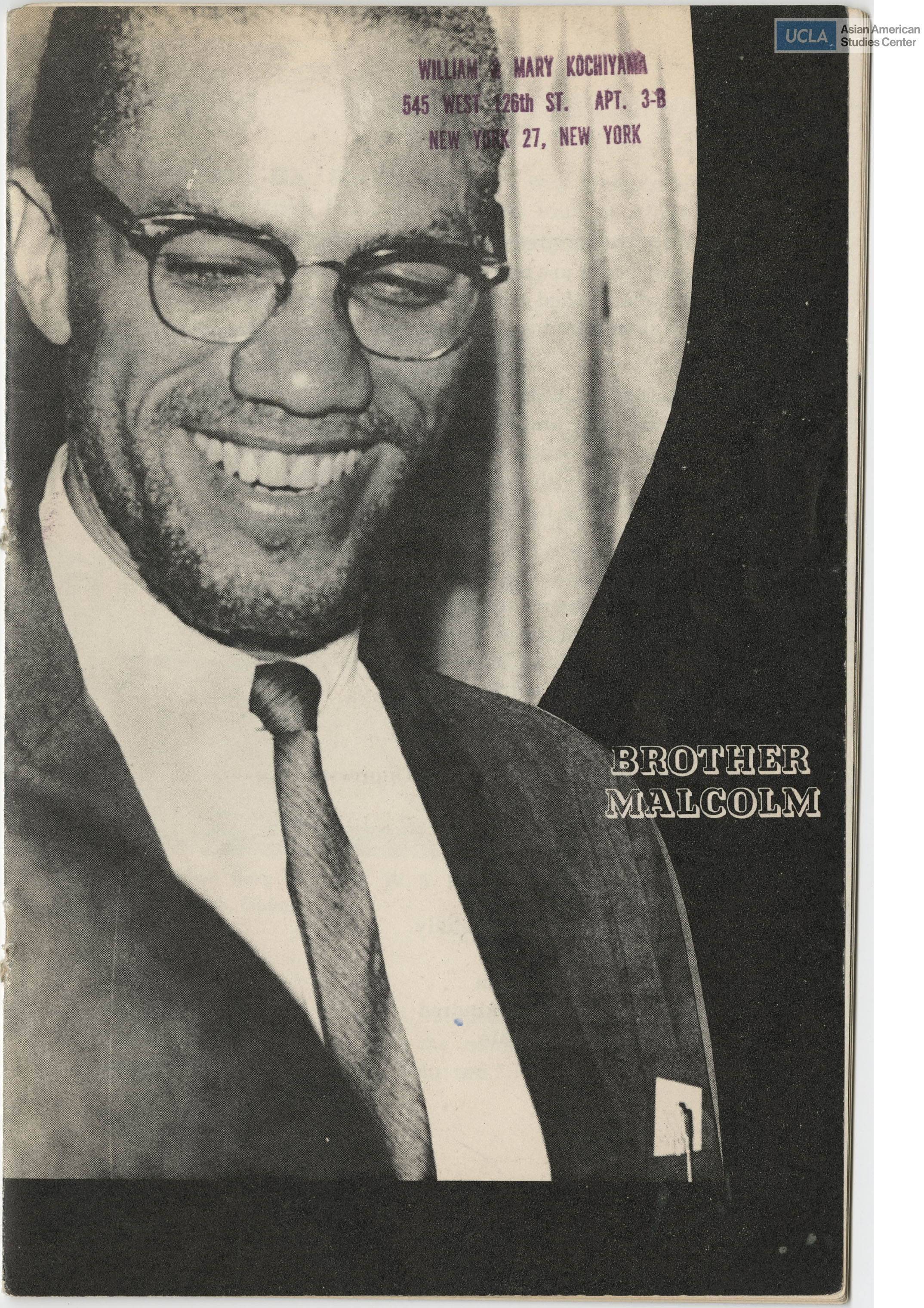 Pamphlet regarding the commemoration of Malcolm X.