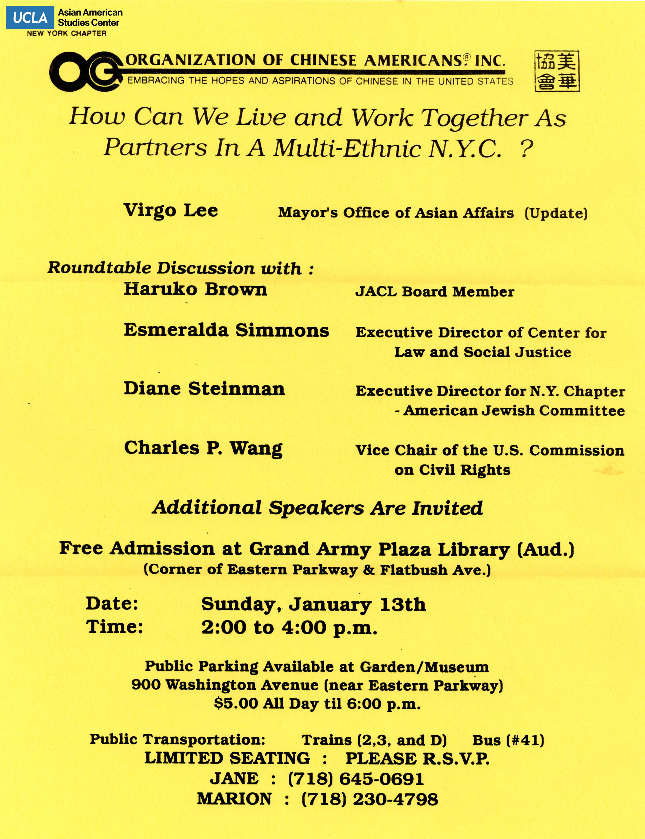 Flyer on event regarding working as partners in New York.