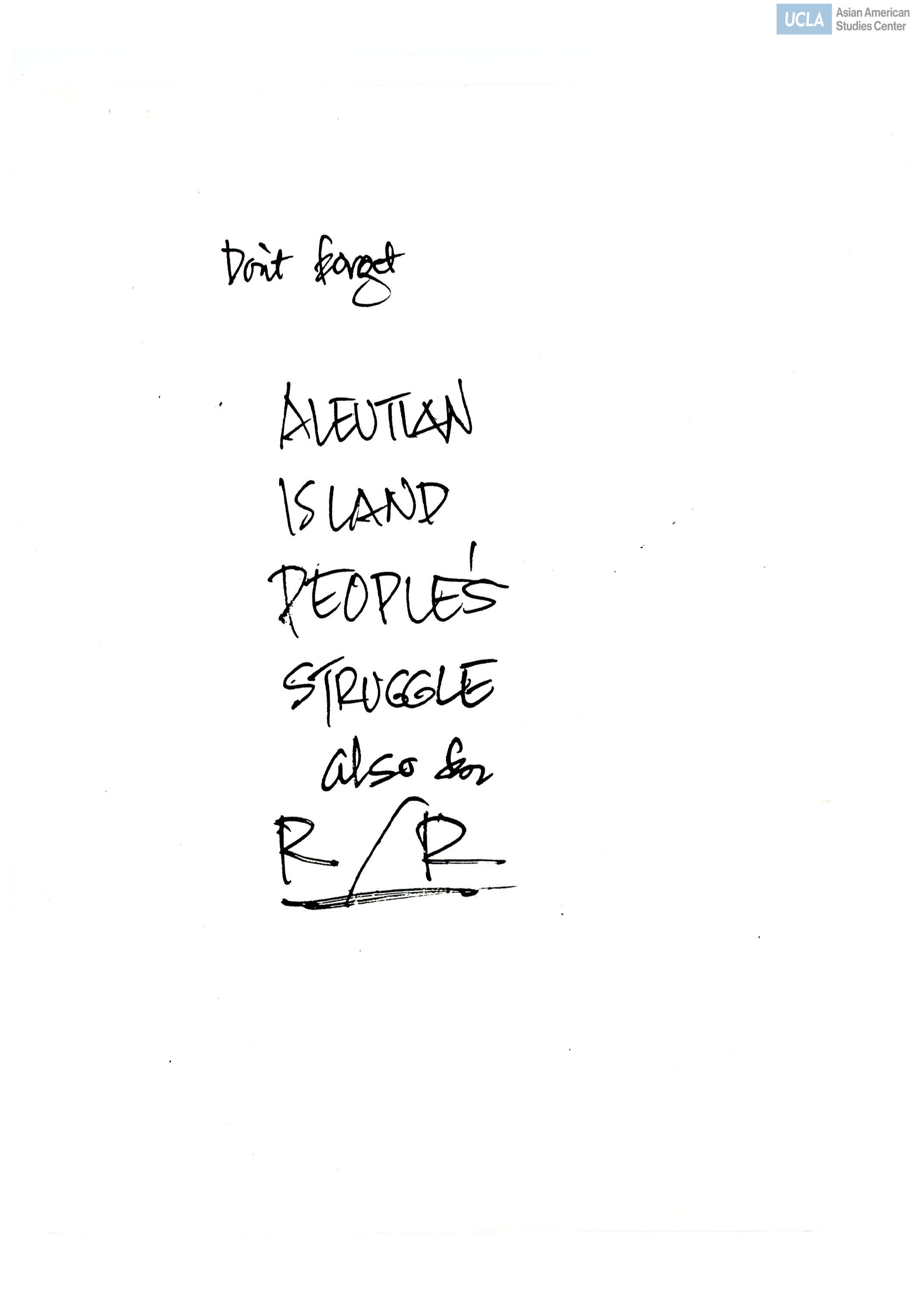 The Aleut Restitution Act of 1988 was a response to the incarcertaion of Aleut people during World War II. U.S. Congress pays restitution to the Aluet people for personal and financial losses for forced incarceration during World War II.