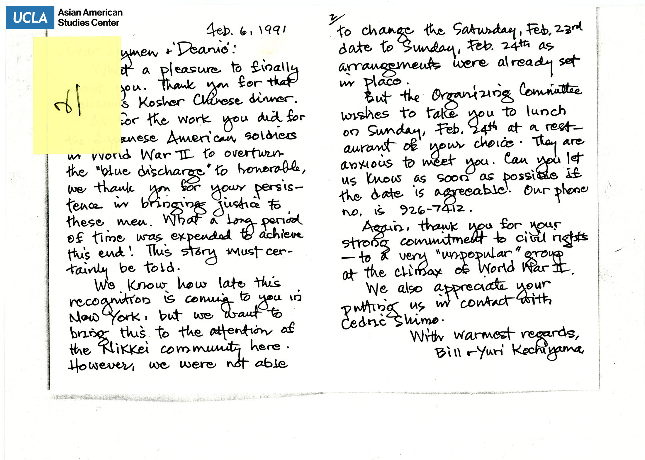 Letter addressed regarding the Organizing Committee on Day of Remembrance.