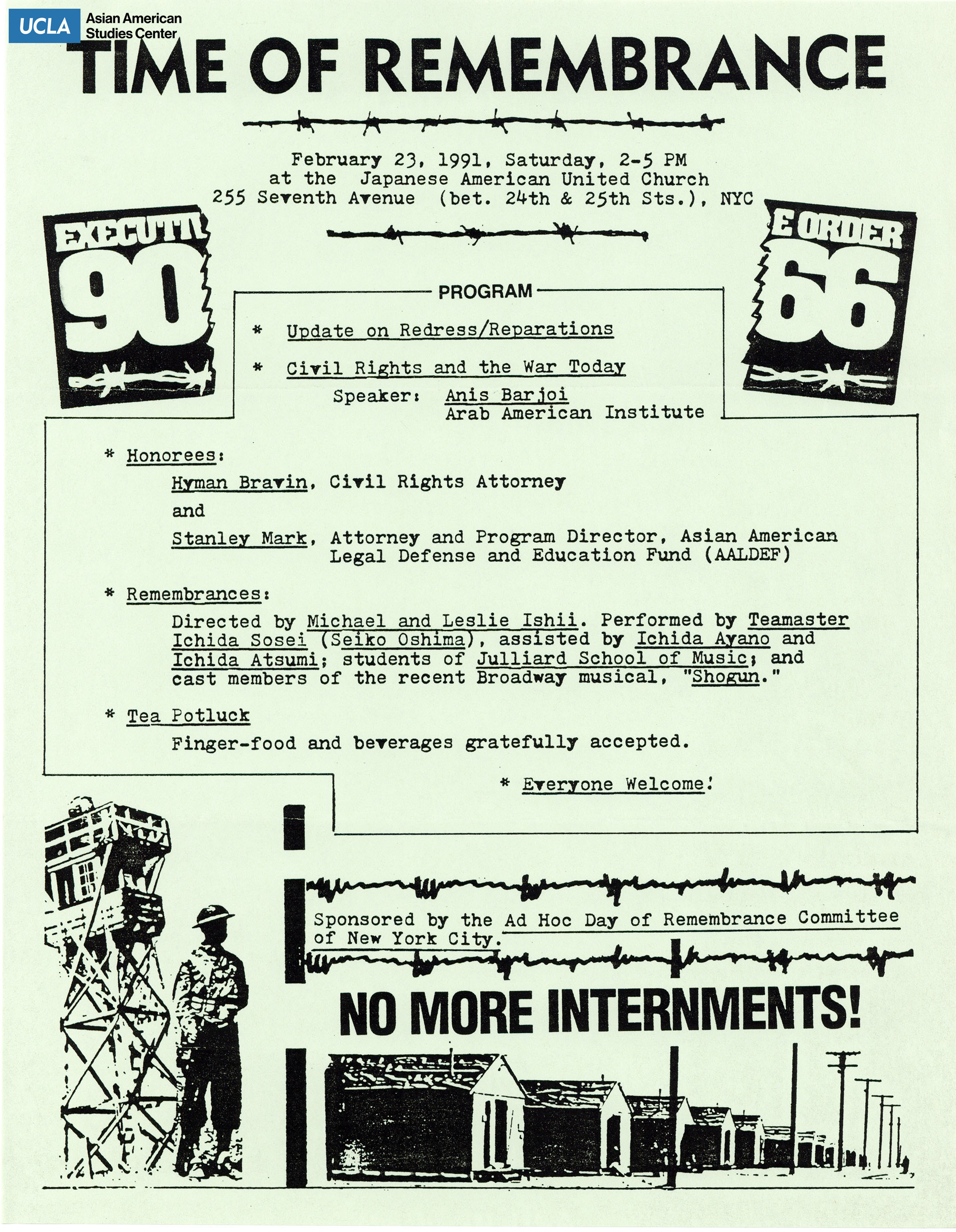 Flyer regarding the 49th commemoration of Day of Remembrance.
