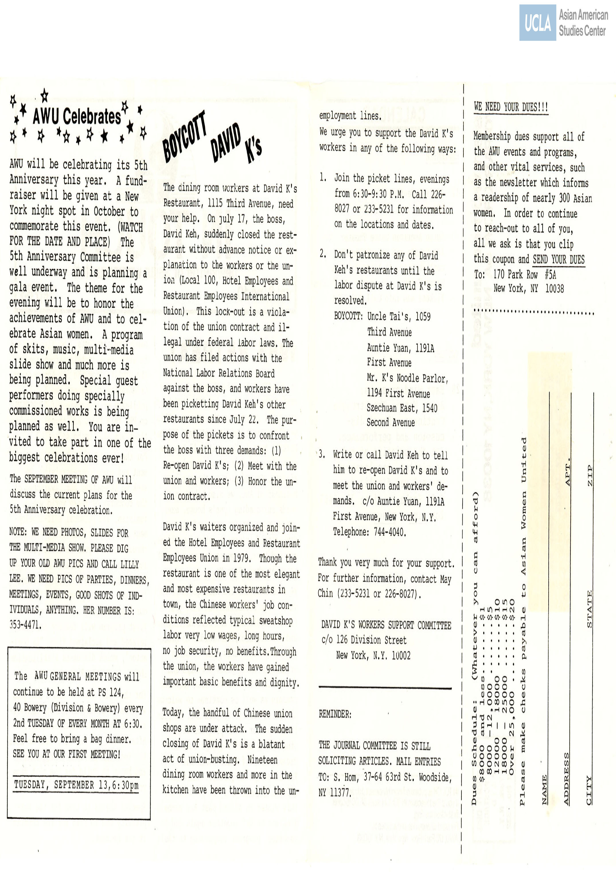 Newsletter regarding the 1983 retreat of Asian Women United.