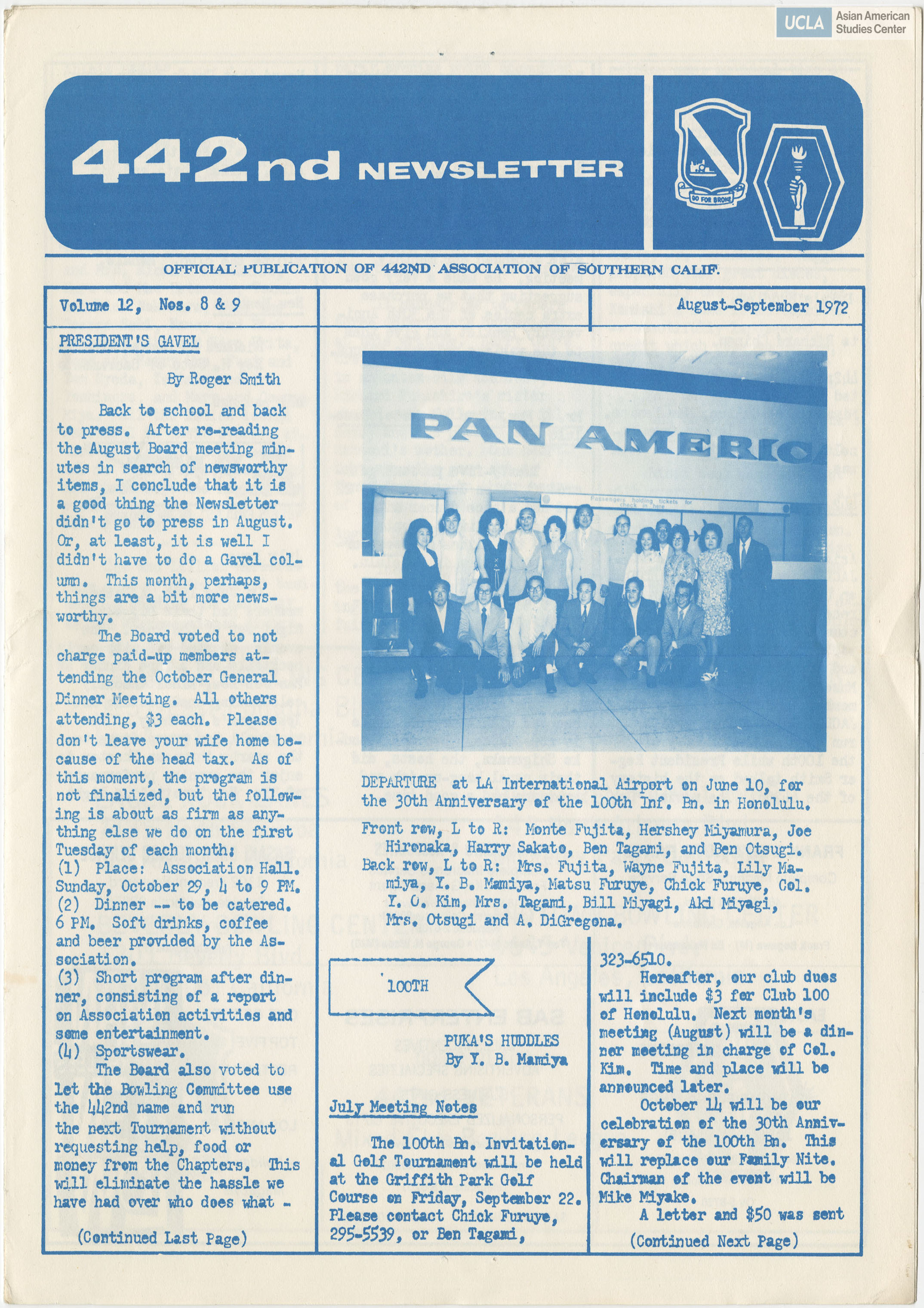 Newsletter includes titles: 