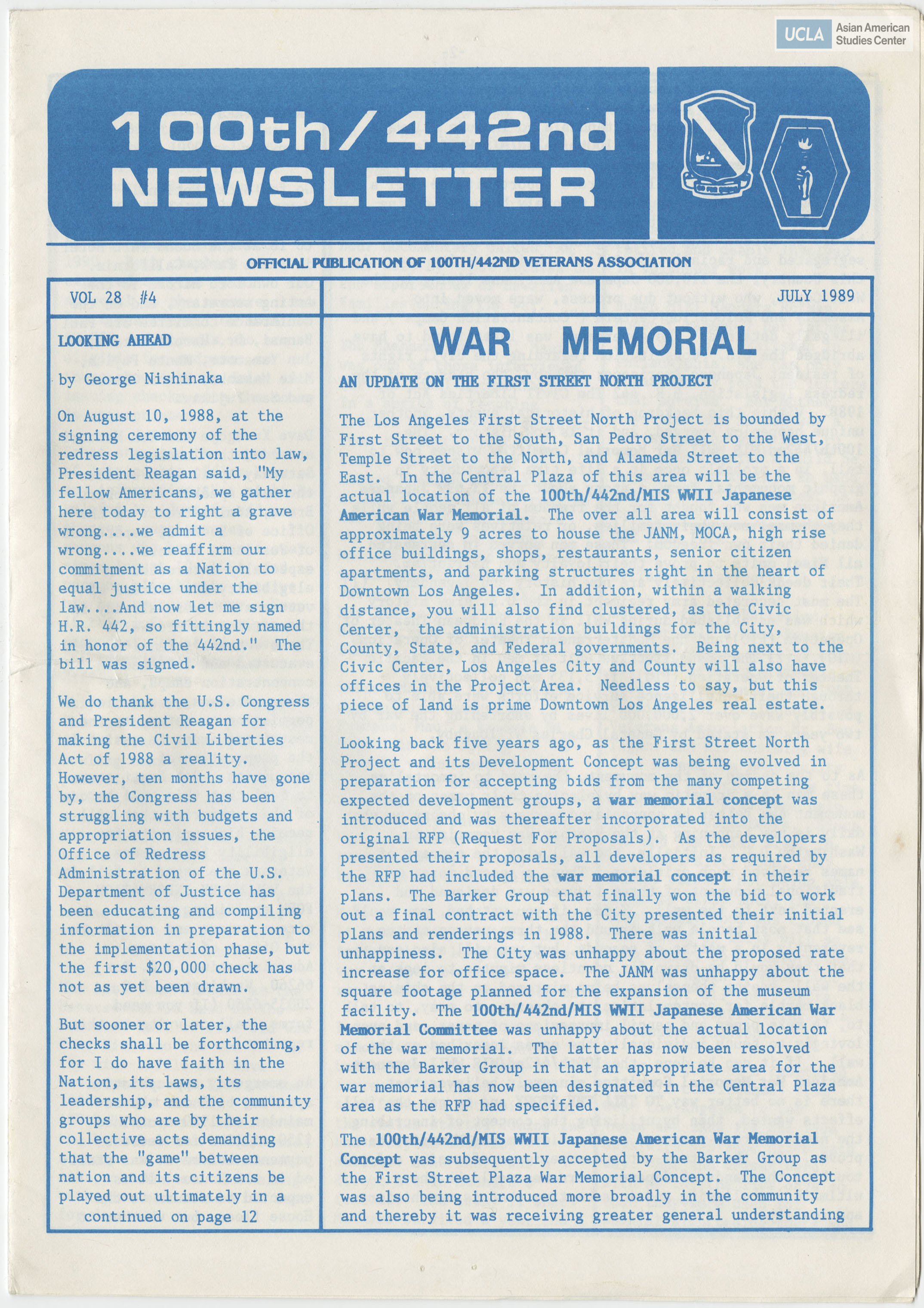 Newsletter includes titles: 