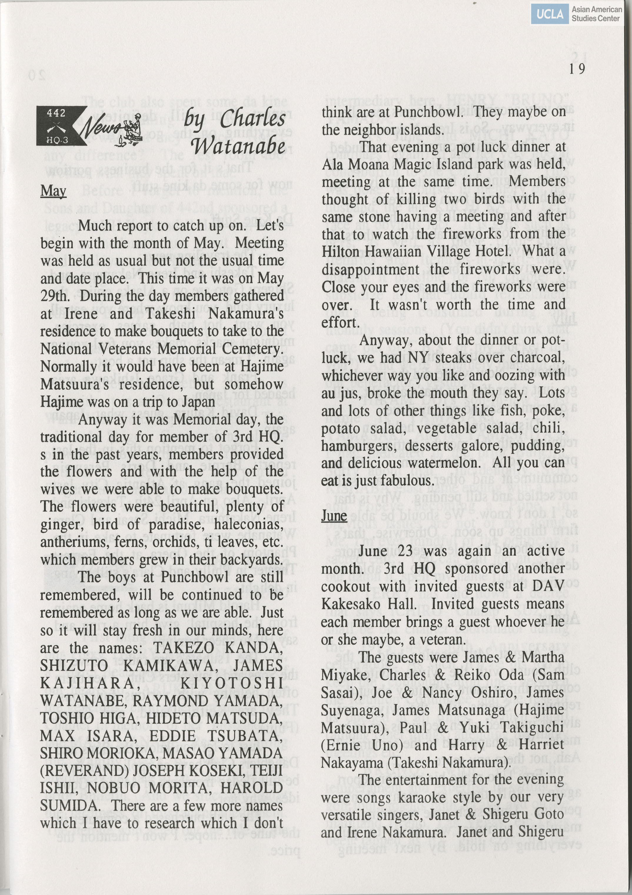 Go for Broke Bulletin of the 442nd Veterans Club.