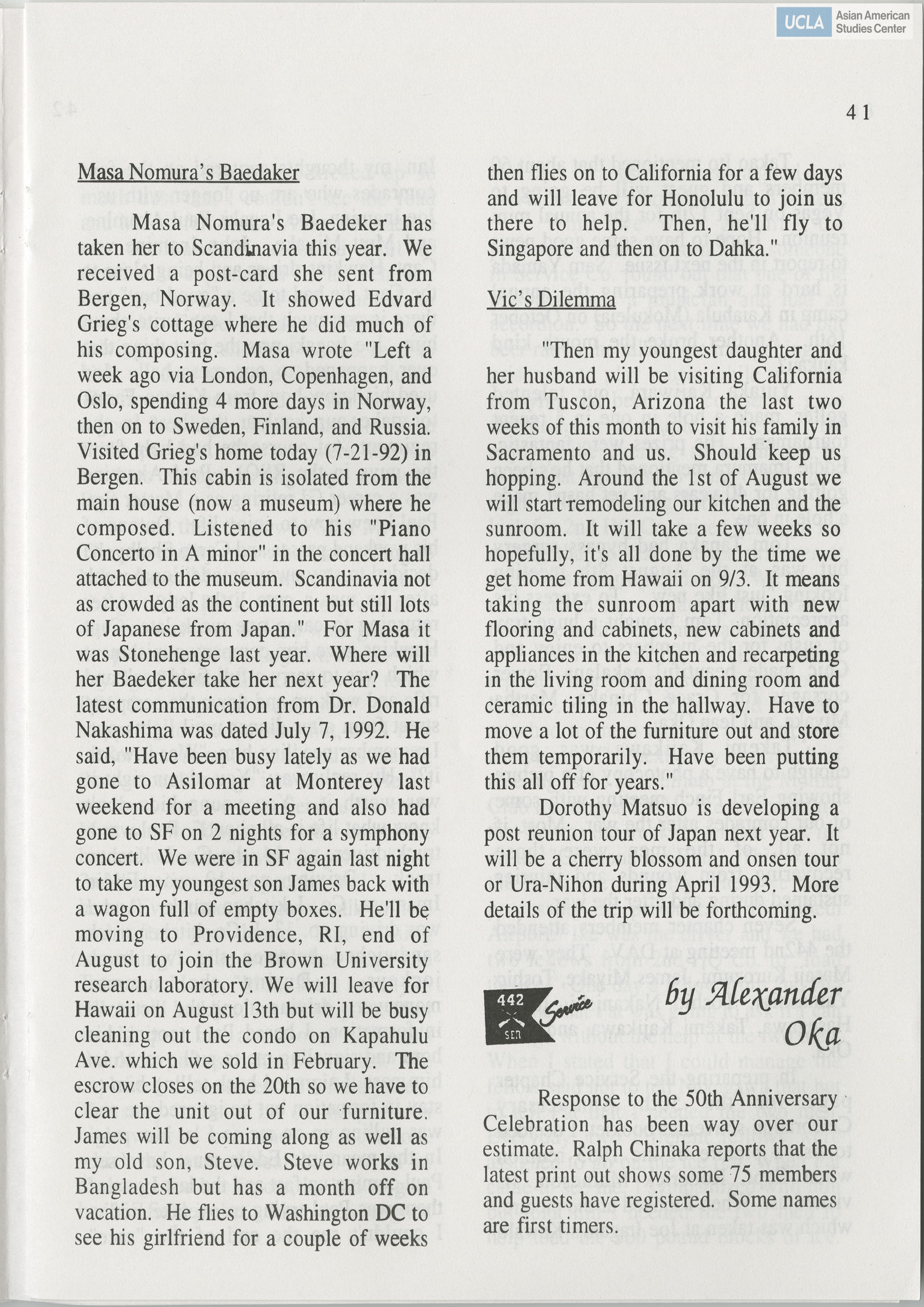 Go for Broke Bulletin of the 442nd Veterans Club. Includes Service and 522 reports.