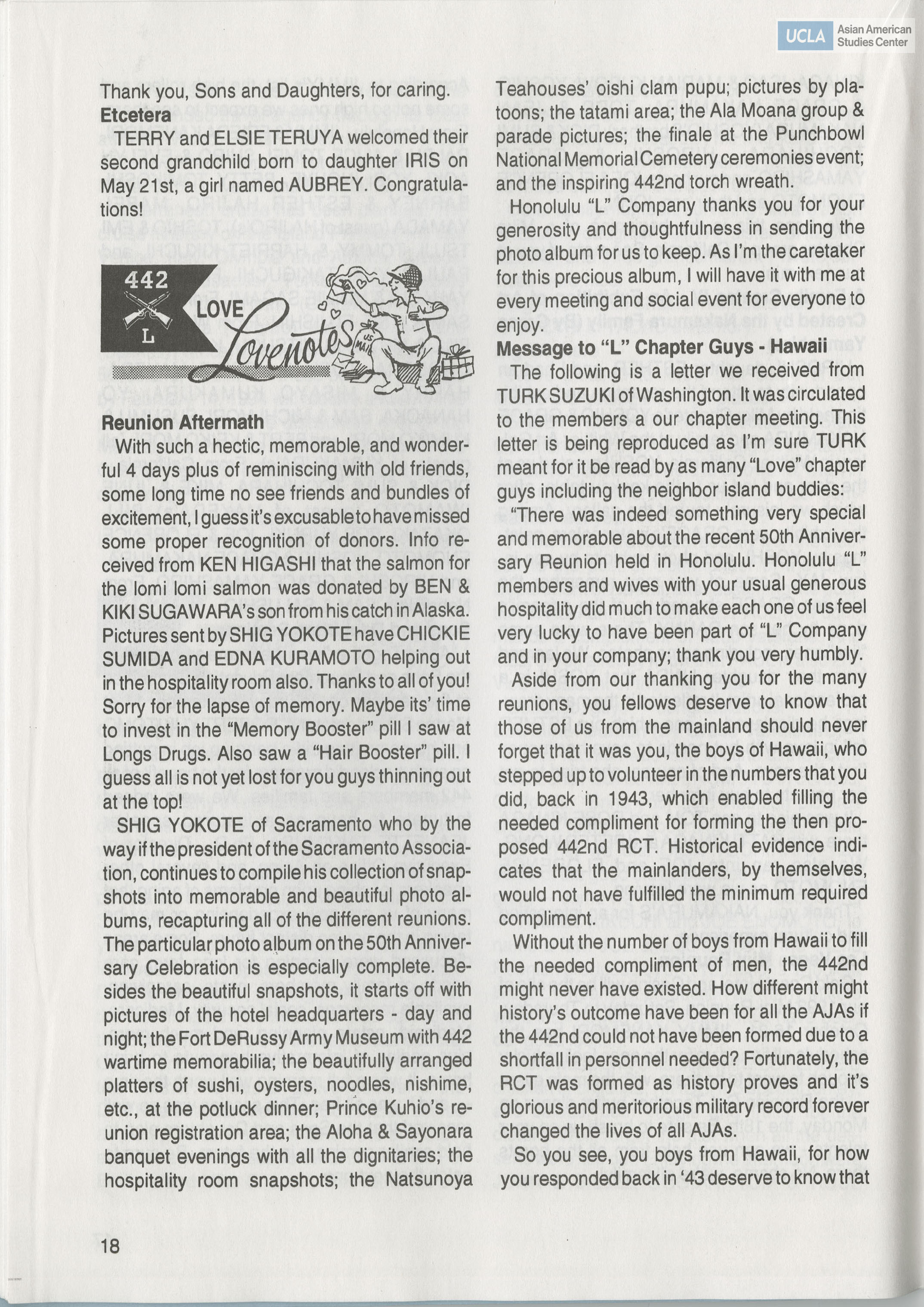 Go for Broke Bulletin of the 442nd Veterans Club. Includes 