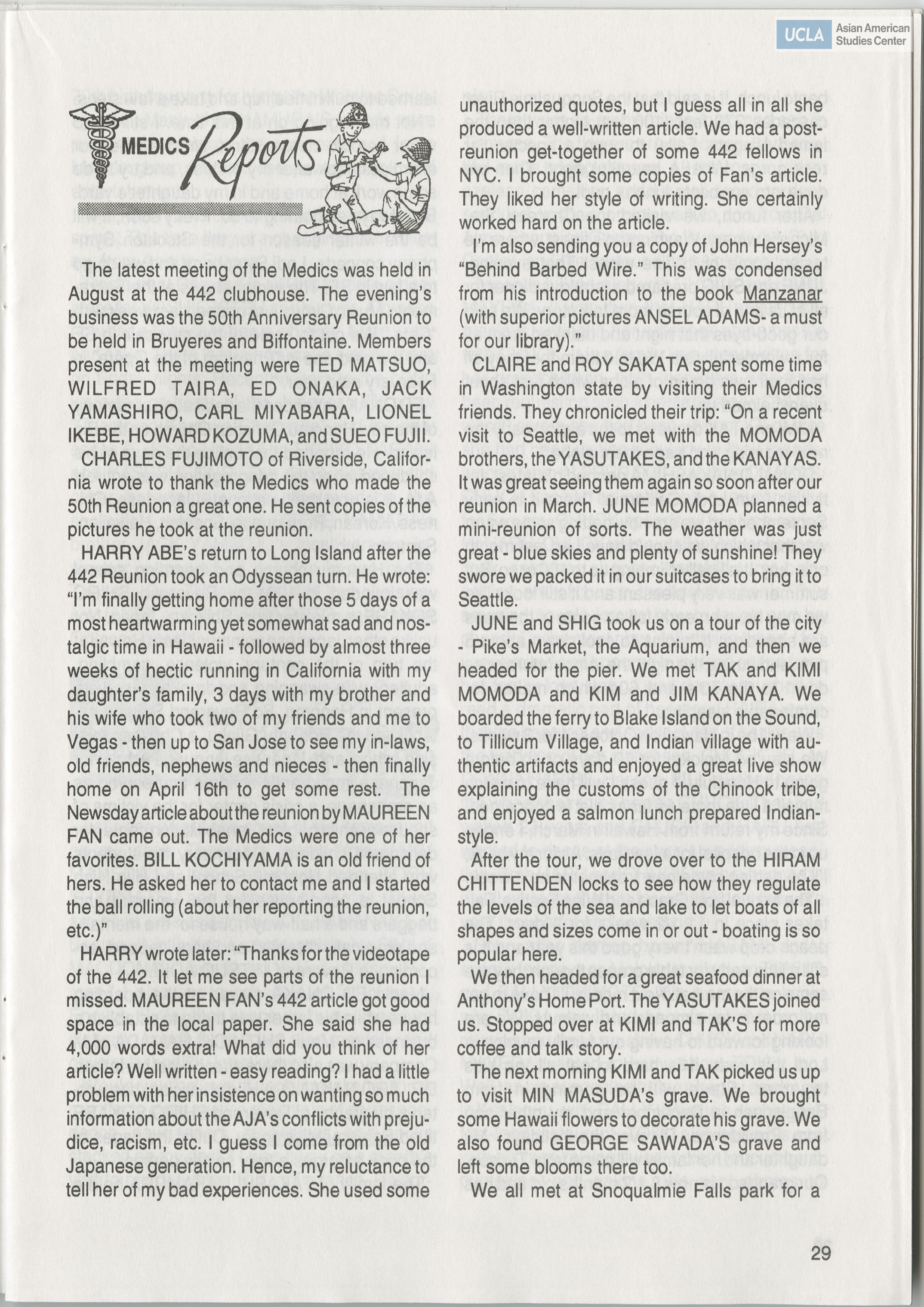 Go for Broke Bulletin of the 442nd Veterans Club. Includes 