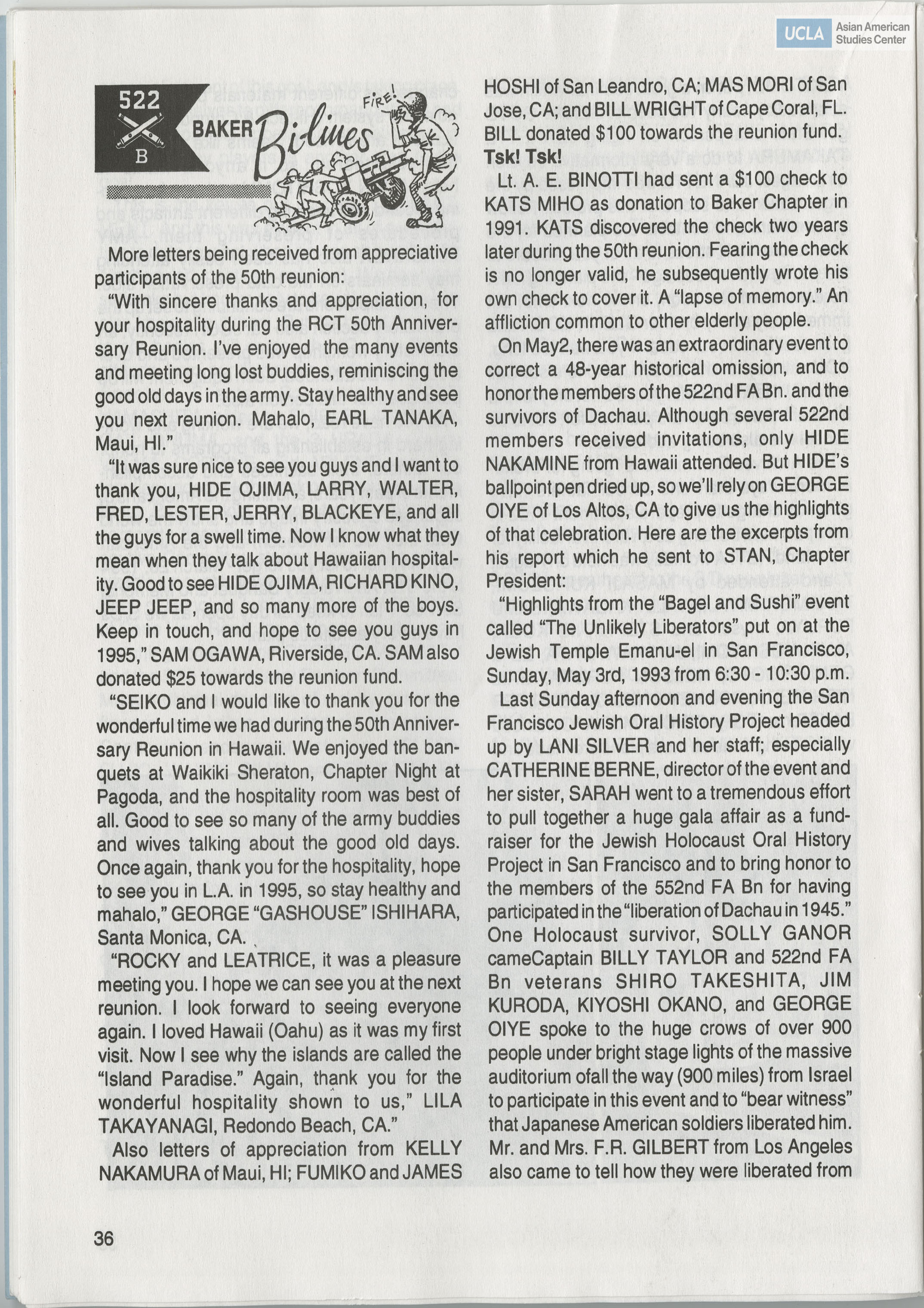 Go for Broke Bulletin of the 442nd Veterans Club. Includes 