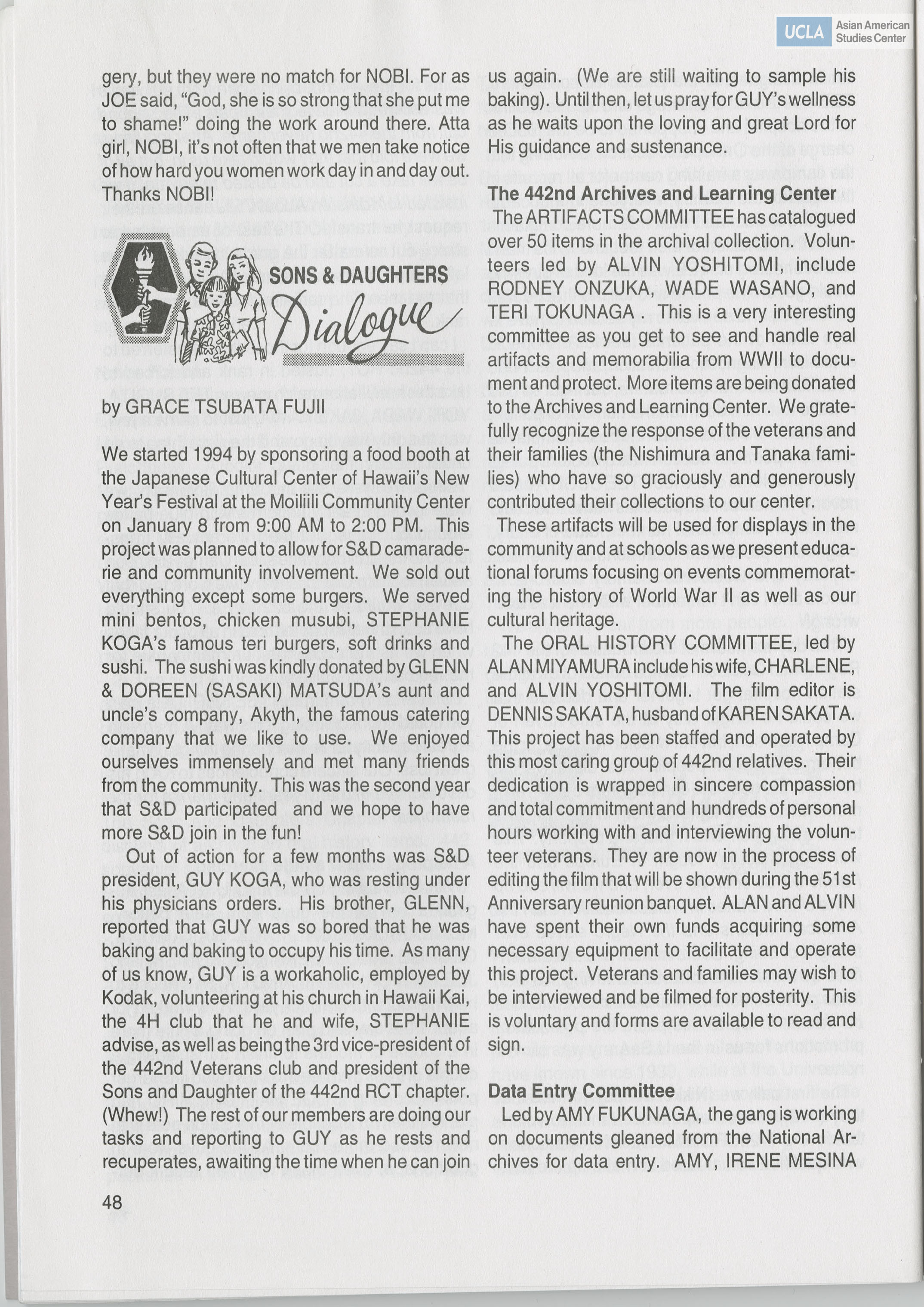 Go for Broke Bulletin of the 442nd Veterans Club. Includes 