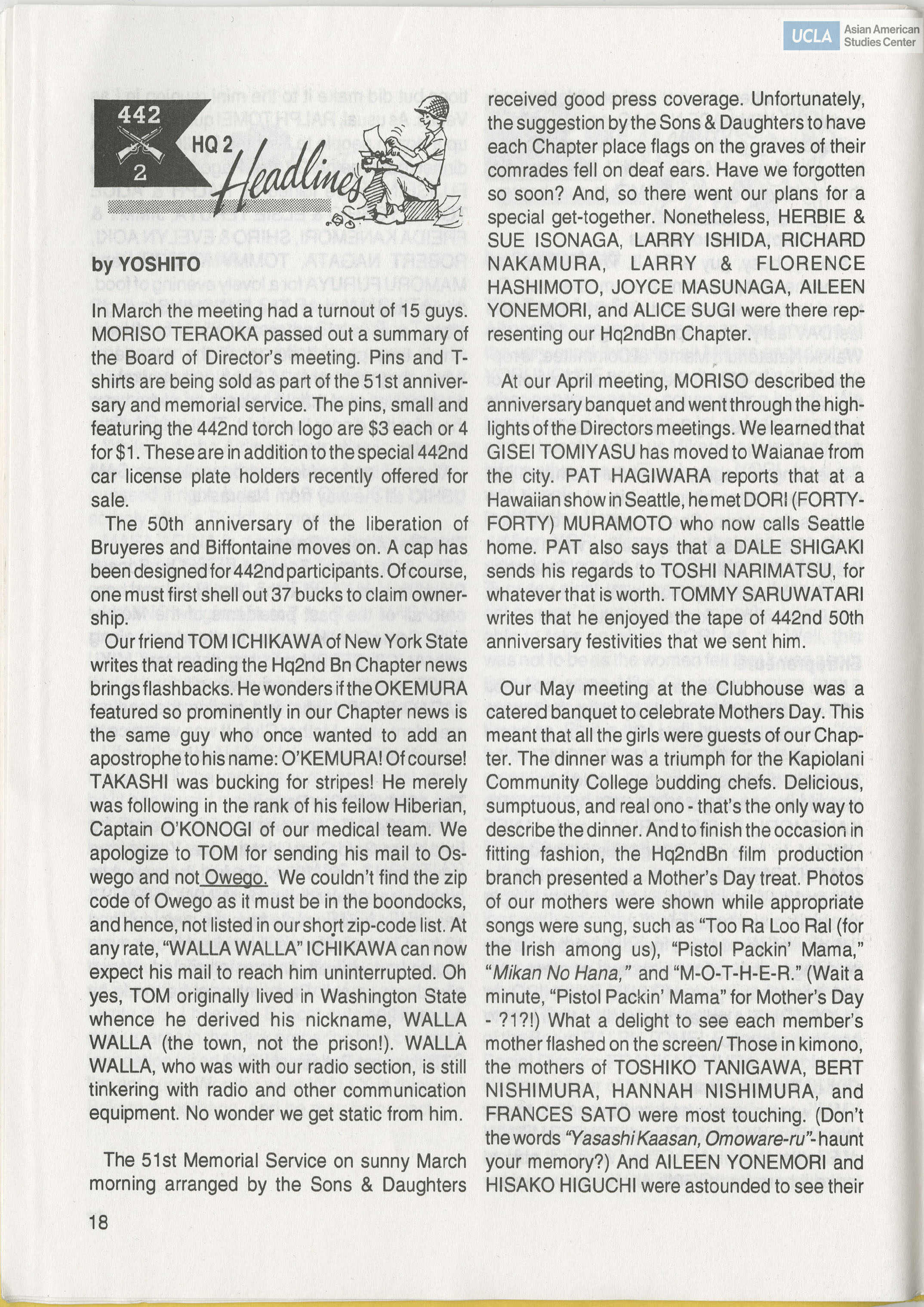 Go for Broke Bulletin of the 442nd Veterans Club. Includes 