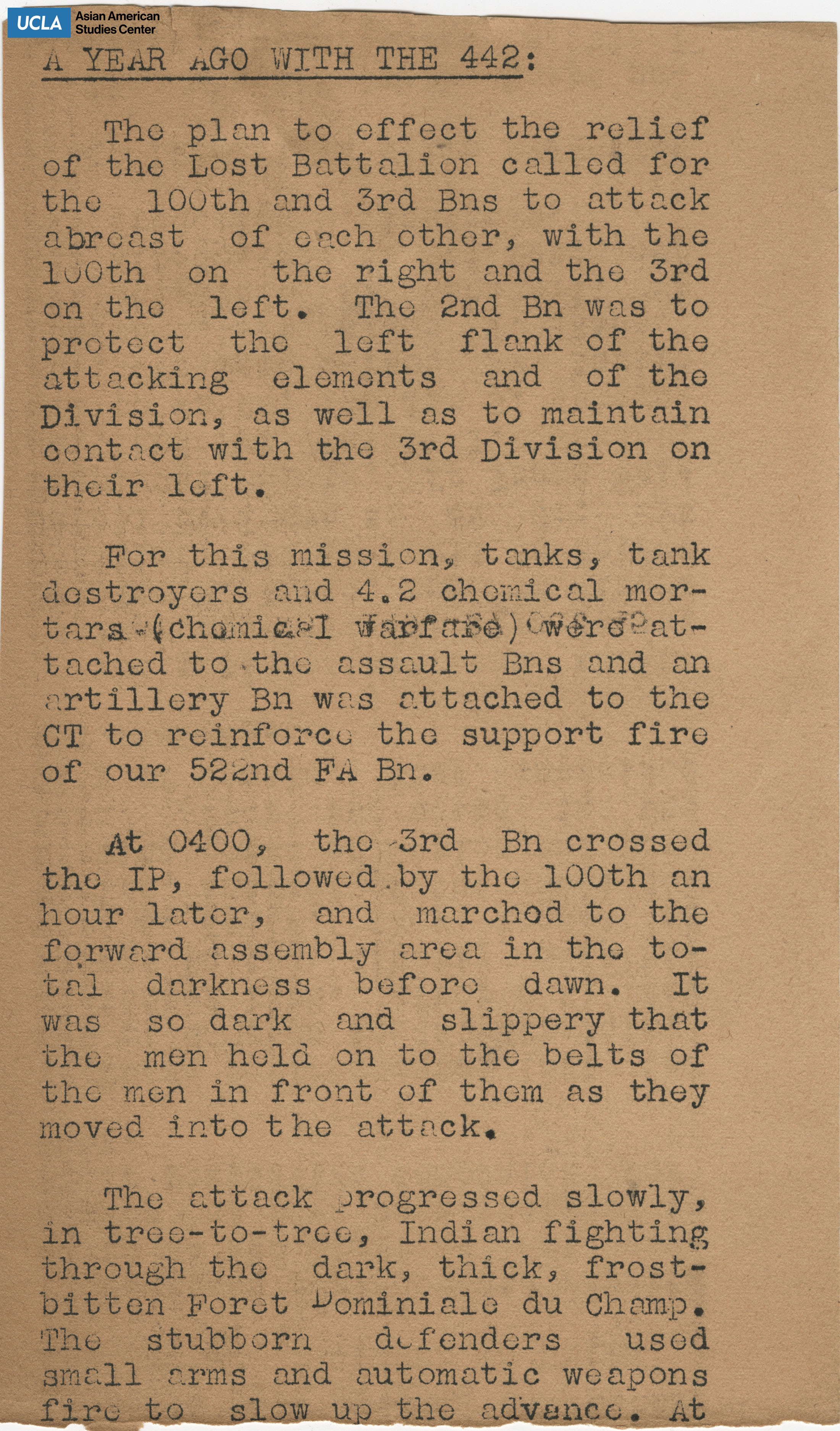 Clipping regarding providing relief to the Lost Battalion.