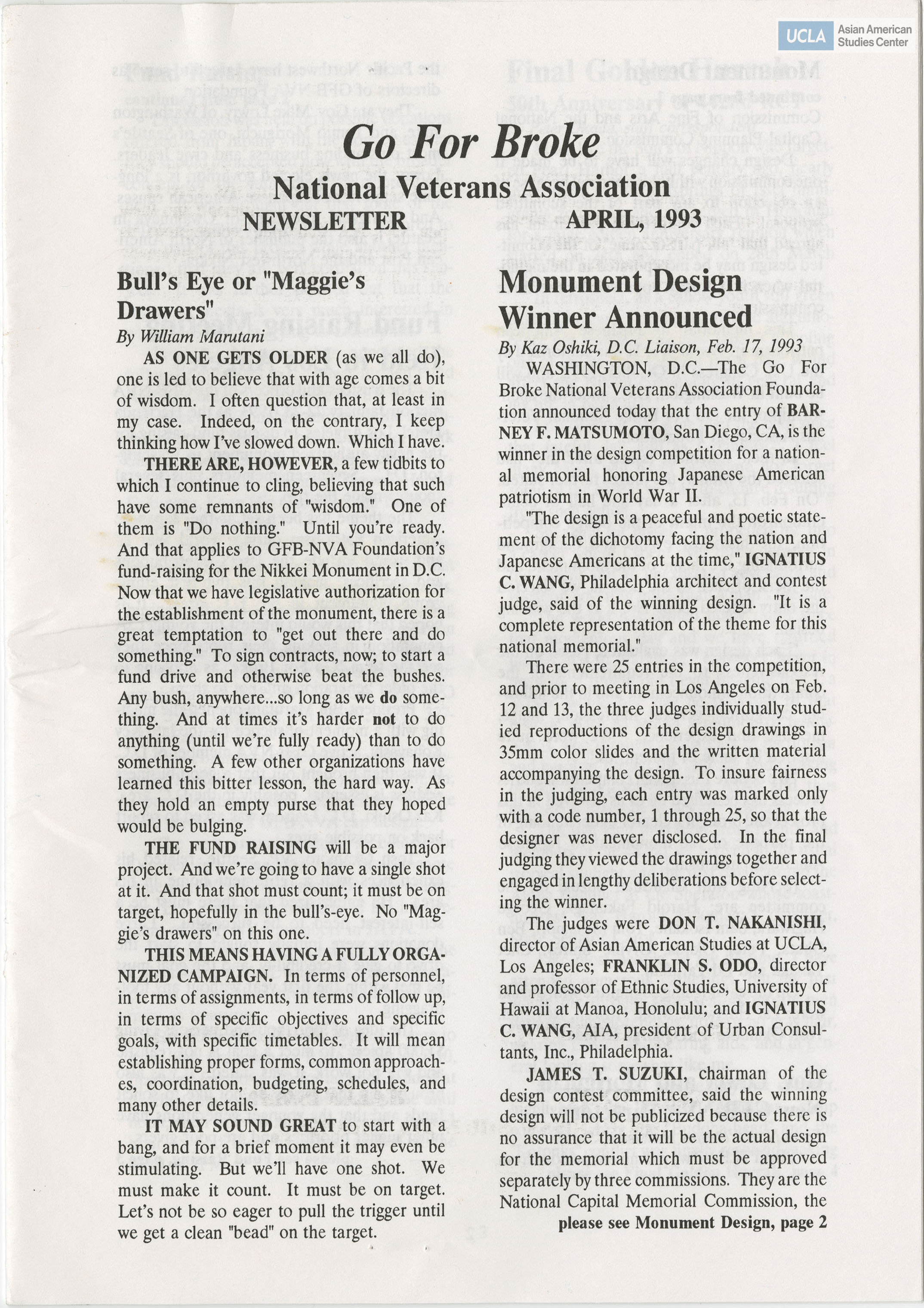 Newsletter includes titles: 