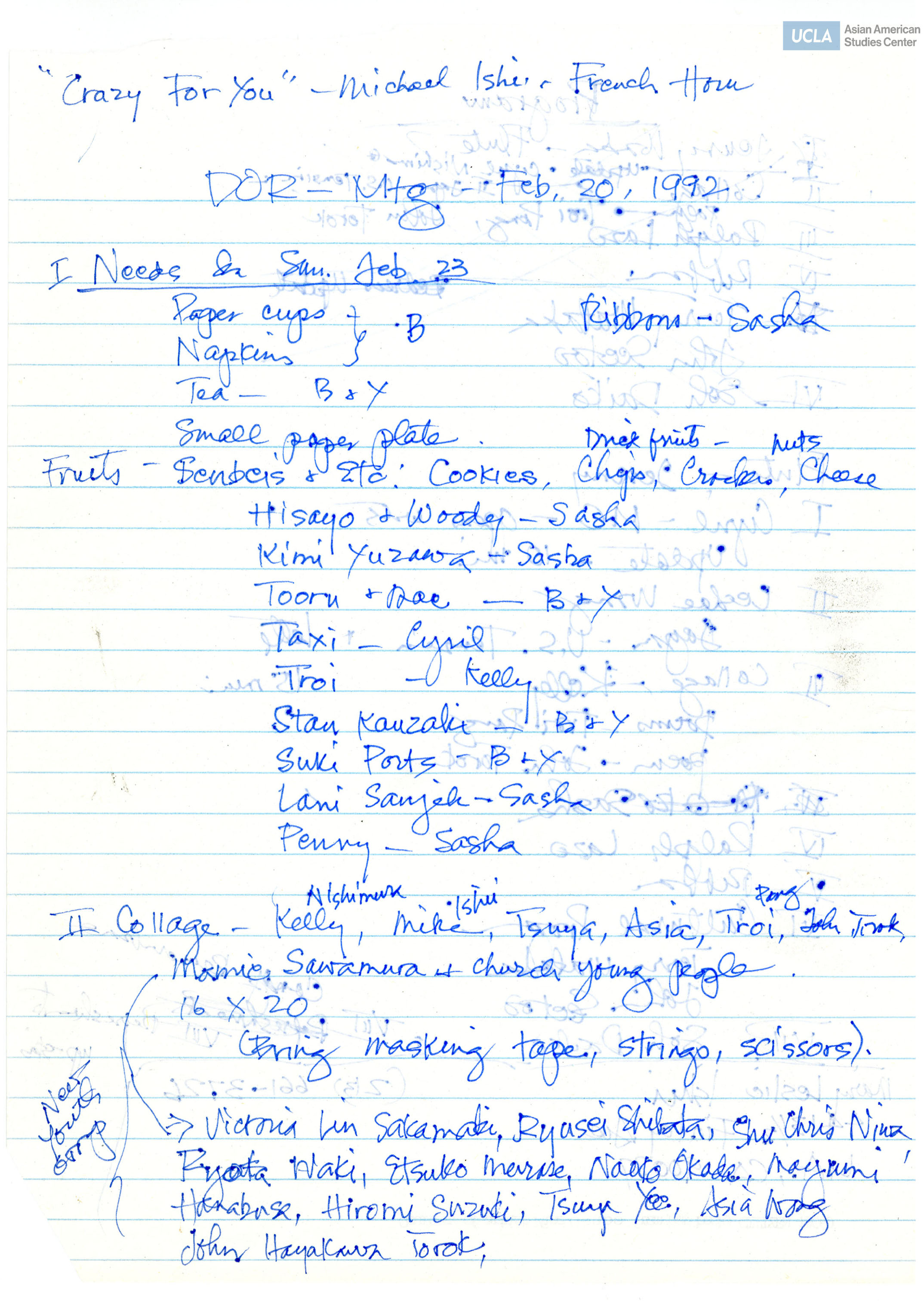 Meeting notes regarding the anniversary on the Day of Remembrance.